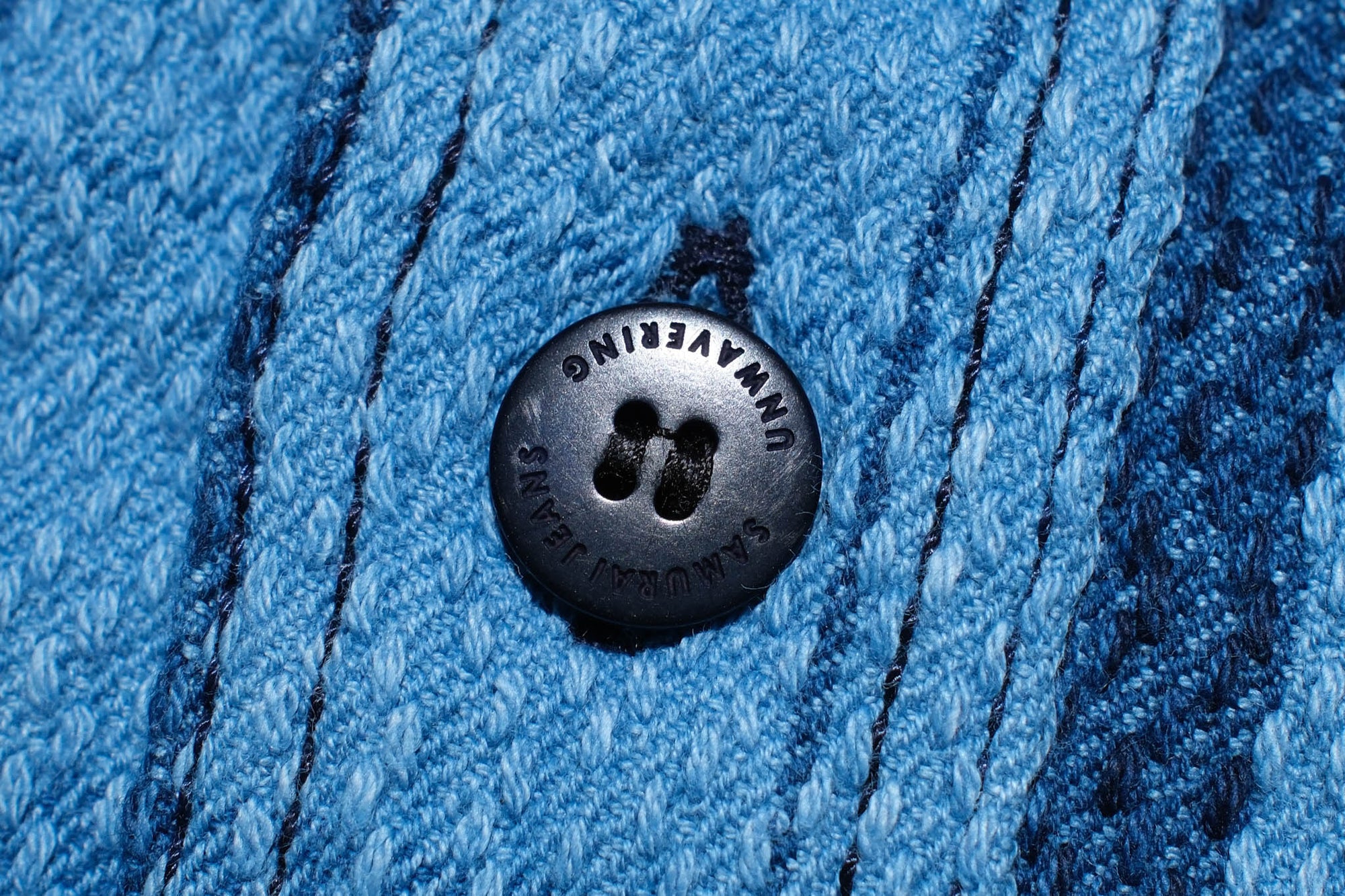 Samurai 12oz Natural Indigo Dyed "Rain Kasuri" Sashiko Work Shirt