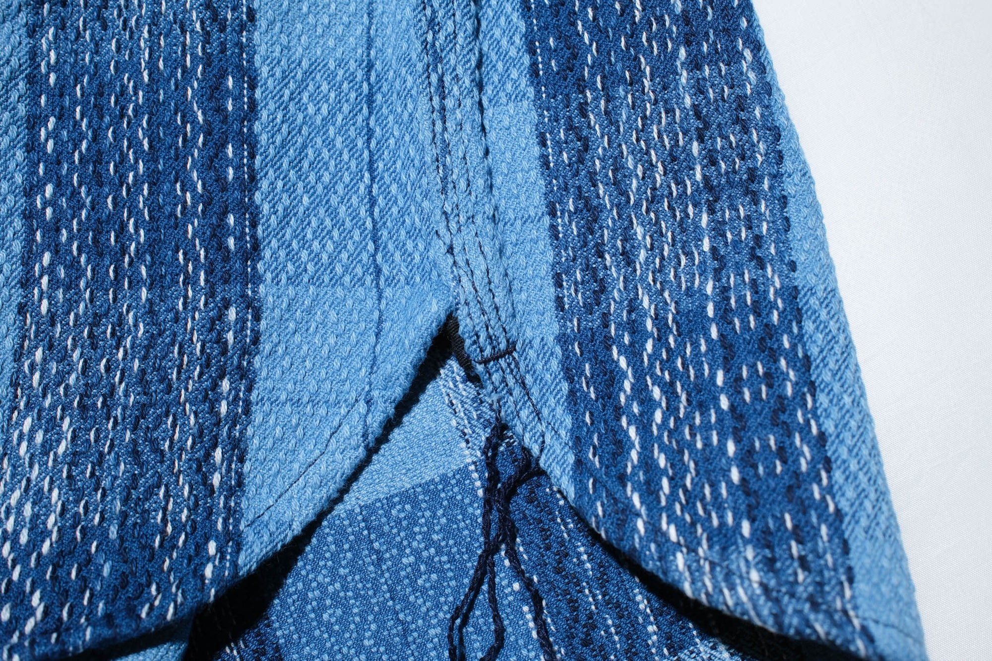 Samurai 12oz Natural Indigo Dyed "Rain Kasuri" Sashiko Work Shirt