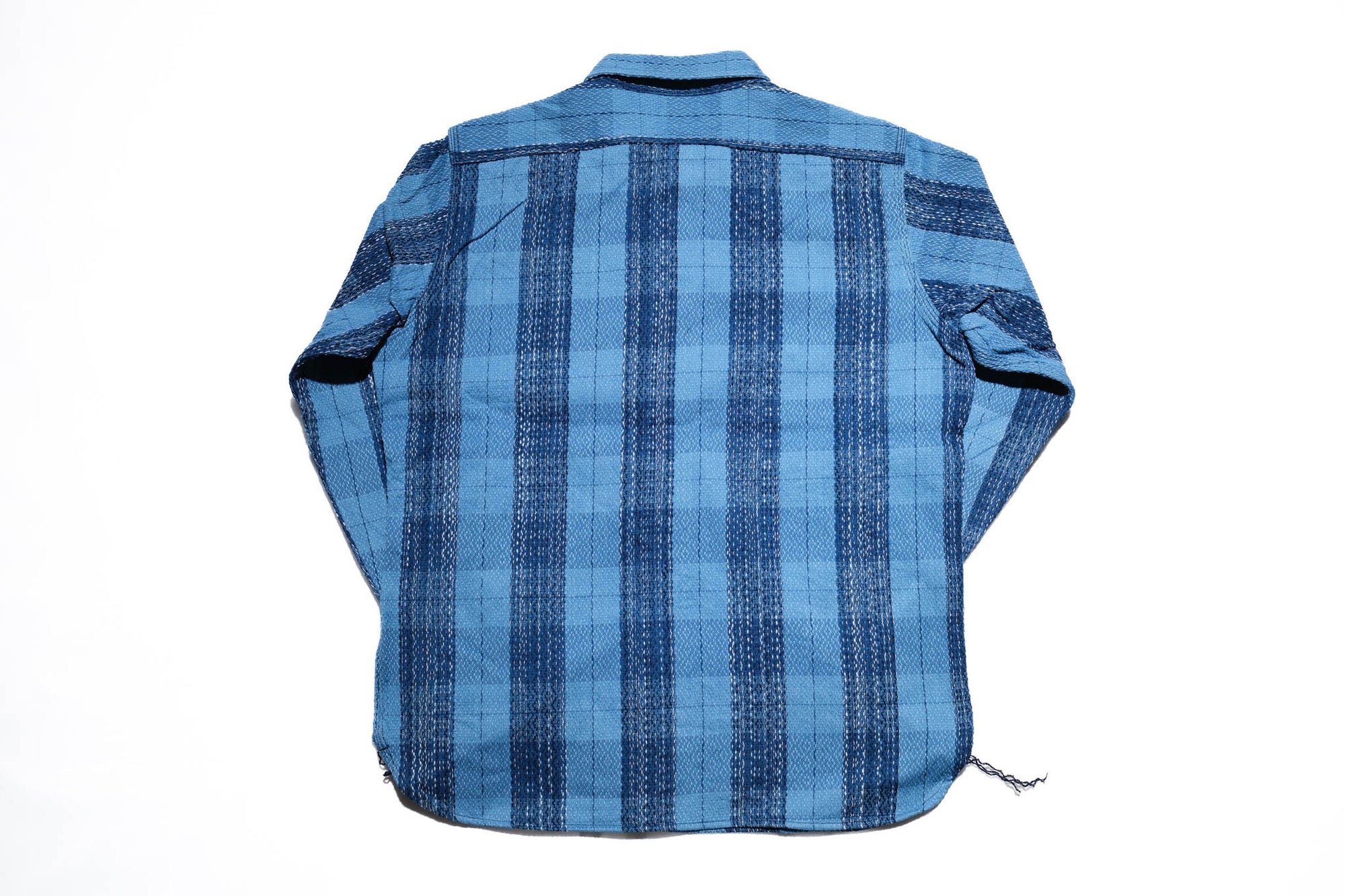 Samurai 12oz Natural Indigo Dyed "Rain Kasuri" Sashiko Work Shirt
