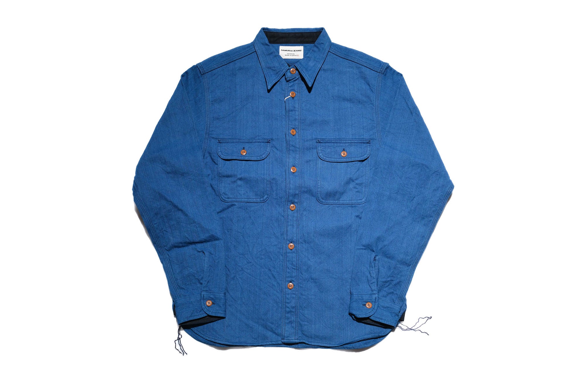 Samurai 10oz Natural Indigo Dyed HBT Work Shirt
