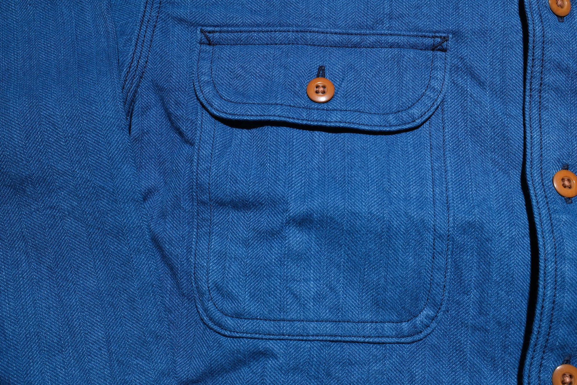 Samurai 10oz Natural Indigo Dyed HBT Work Shirt