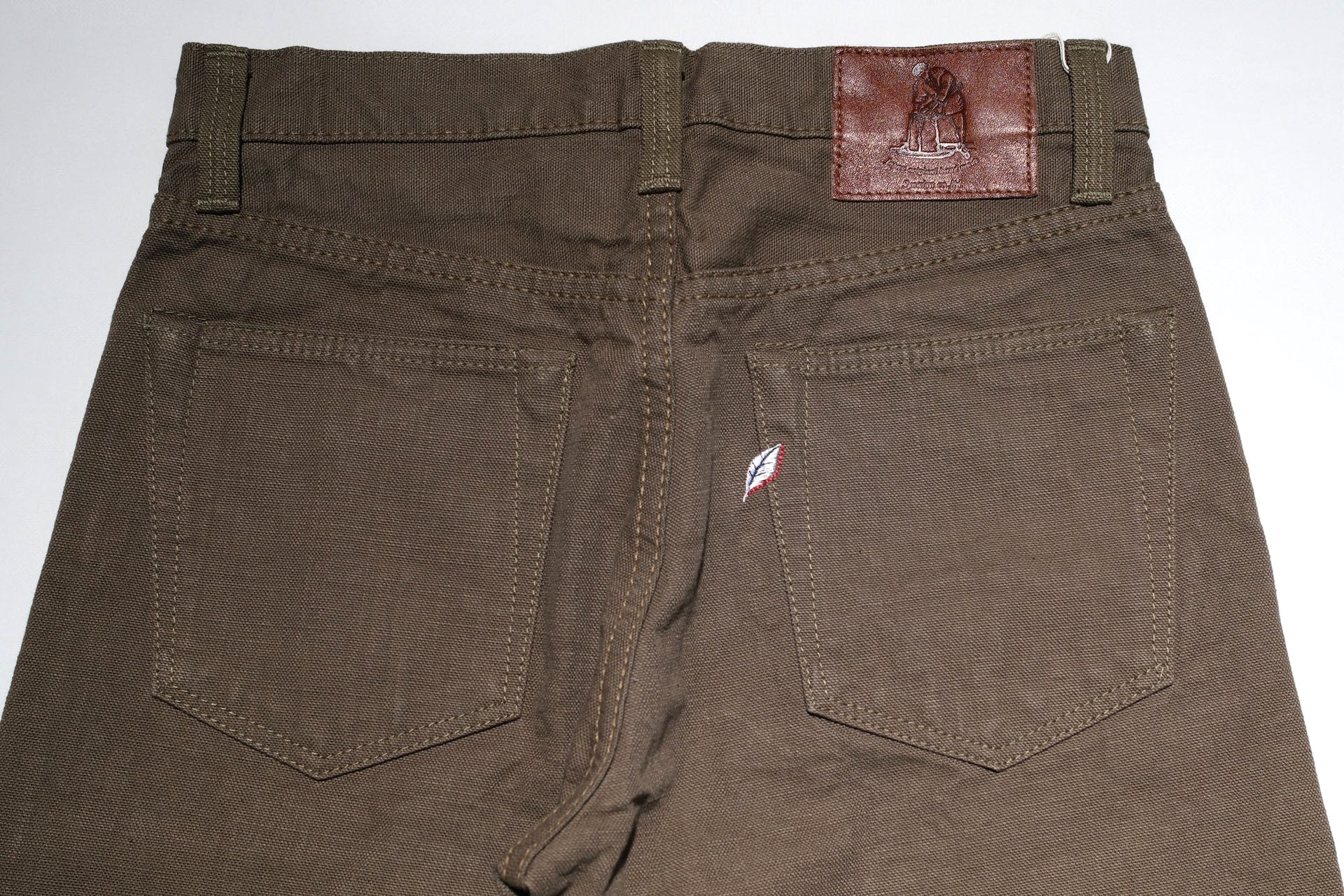 Pure Blue Japan 13.5oz Duck Canvas Trousers (Olive)