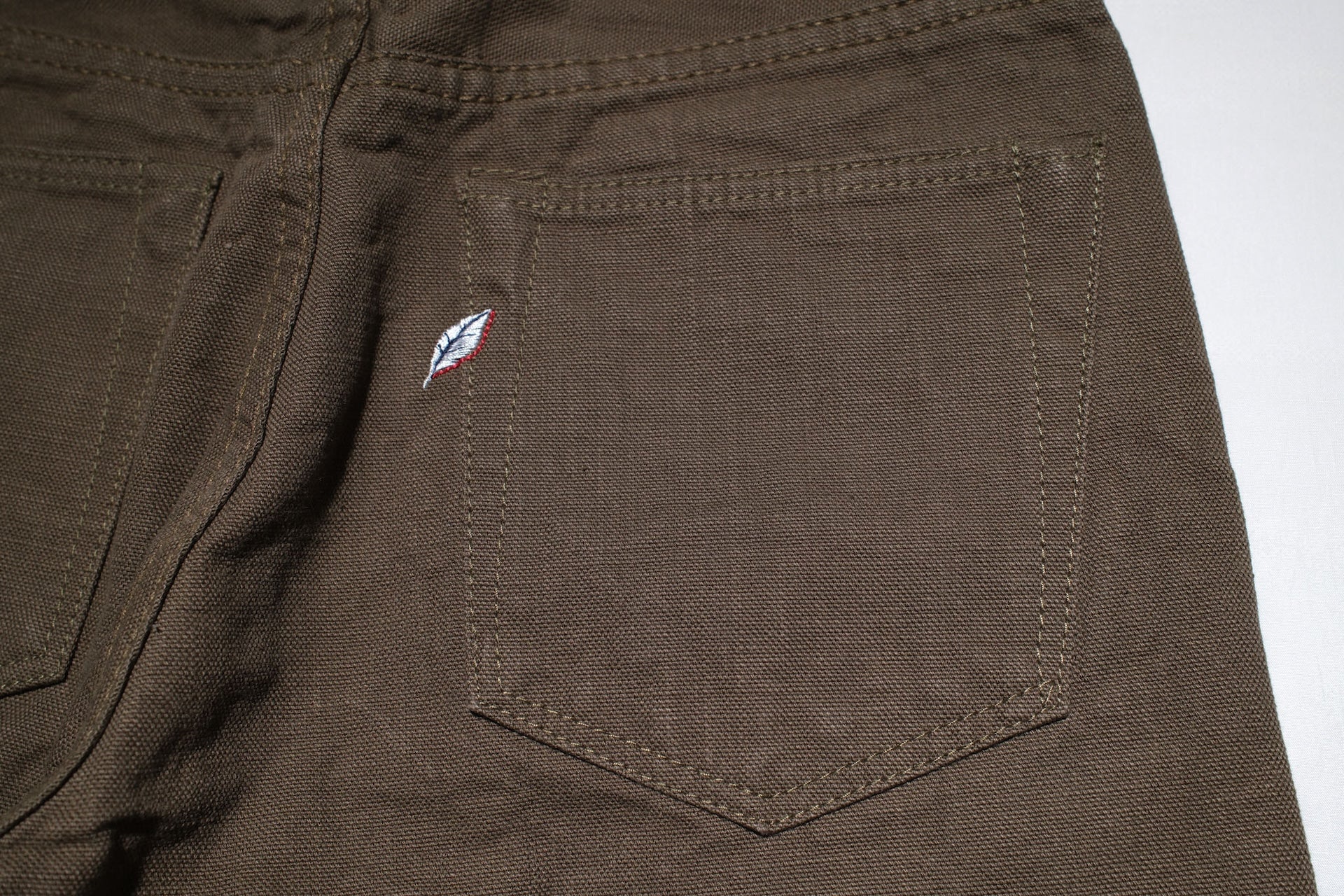 Pure Blue Japan 13.5oz Duck Canvas Trousers (Olive)