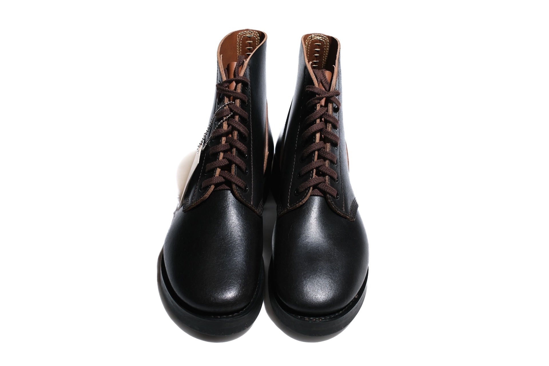 Skoob X CORLECTION Horween Waxed Cowhide "INFANTRY" Boots (Black Tea-core)
