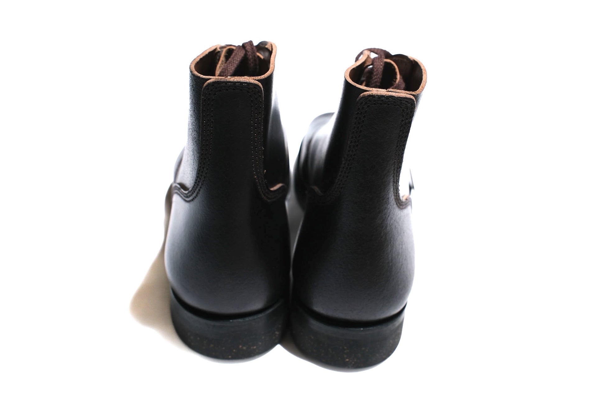 Skoob X CORLECTION Horween Waxed Cowhide "INFANTRY" Boots (Black Tea-core)