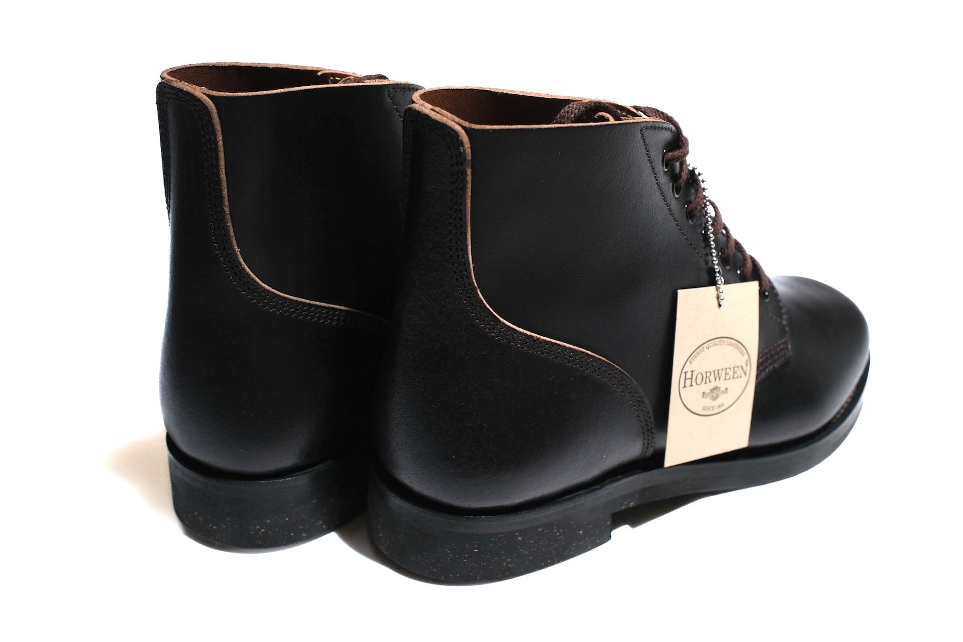 Skoob X CORLECTION Horween Waxed Cowhide "INFANTRY" Boots (Black Tea-core)
