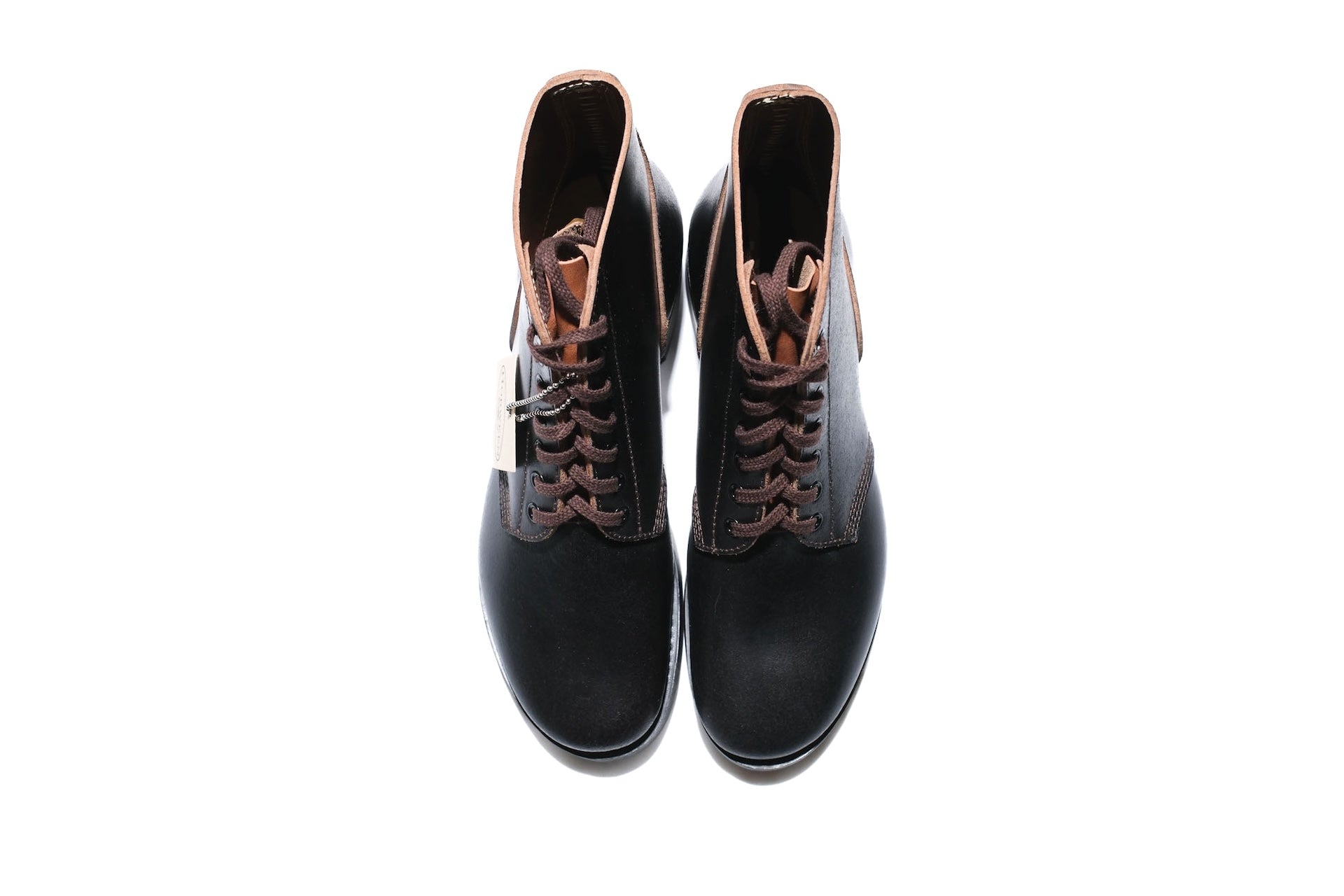 Skoob X CORLECTION Horween Waxed Cowhide "INFANTRY" Boots (Black Tea-core)