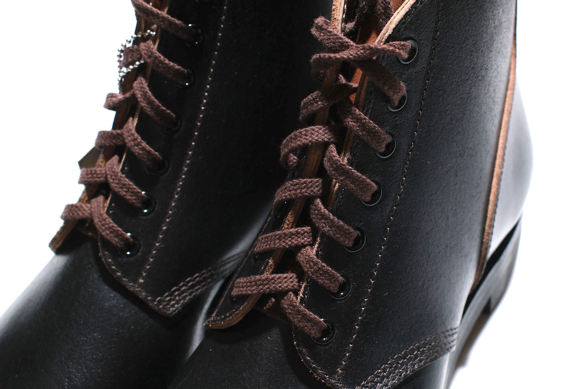 Skoob X CORLECTION Horween Waxed Cowhide "INFANTRY" Boots (Black Tea-core)