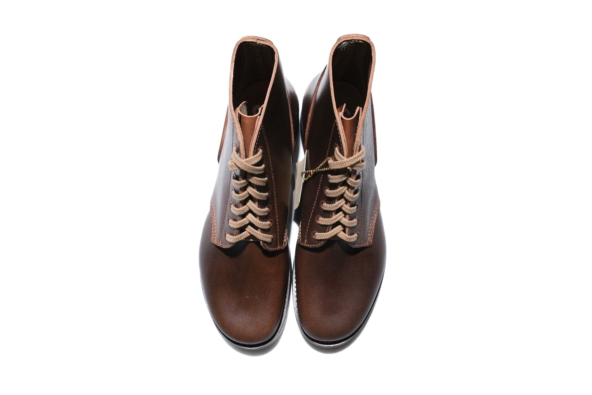 Skoob X CORLECTION Horween Waxed Cowhide "INFANTRY" Boots (Brown Tea-core)