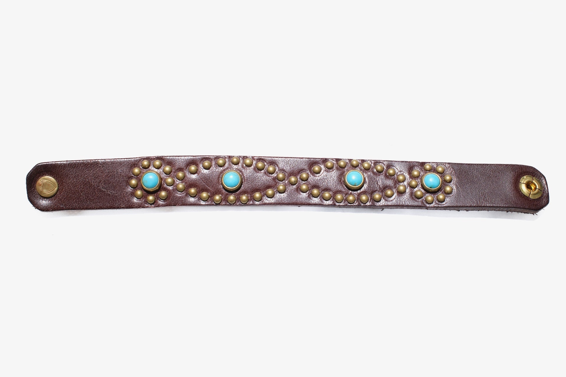 Hollywood Trading Company "Silent Watcher" Single Cuff with Turquoise (Dark Brown Tea-core)