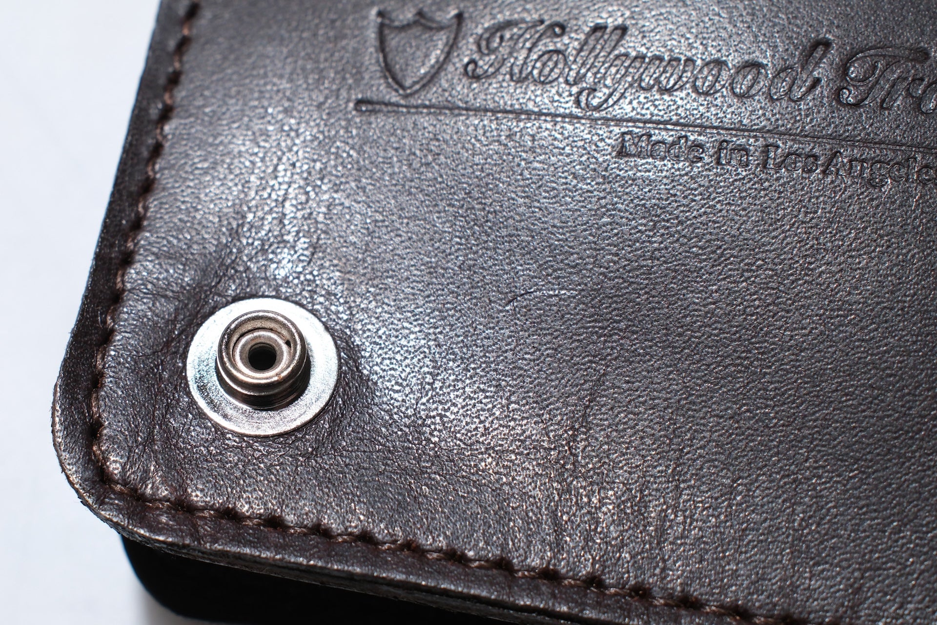 Hollywood Trading Company "Silent Watcher" Mini Wallet with Yellow Crystal (Dark Brown Tea-core)