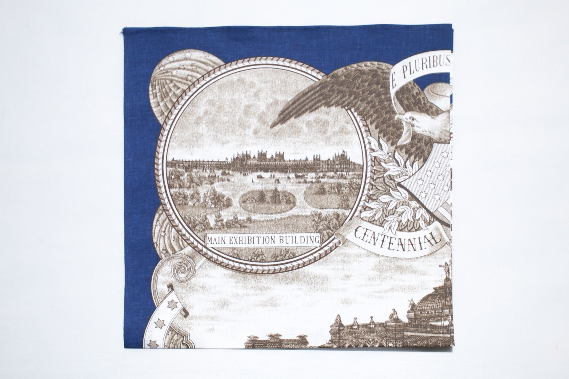 Warehouse Indigo Dyed "MEMORIAL HALL" Selvage Bandana
