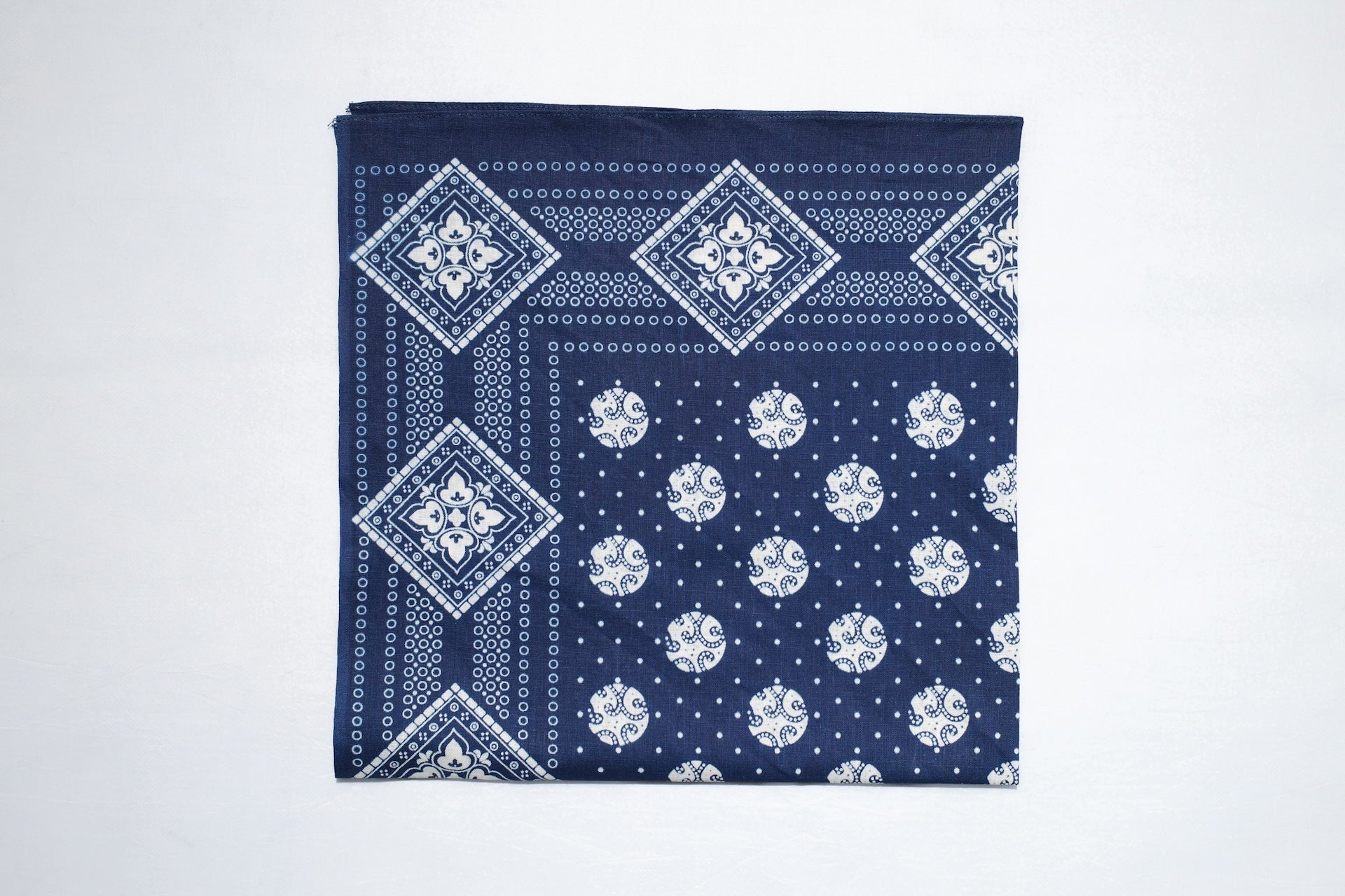 Warehouse Indigo Dyed "Geometric" Selvage Bandana