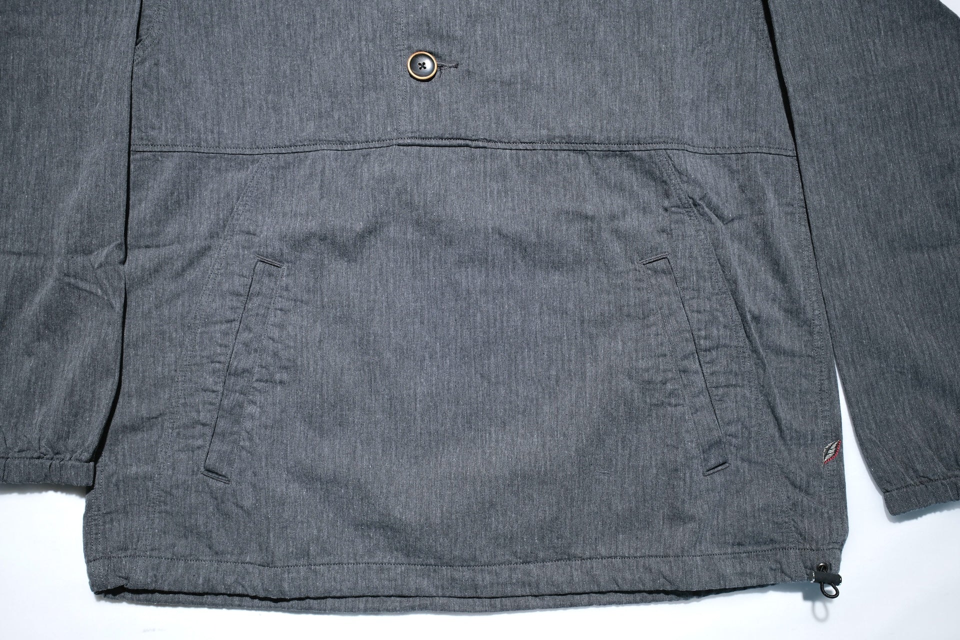 Pure Blue Japan "All-Seasons" HBT Hooded Pullover (Heather Grey X Black)