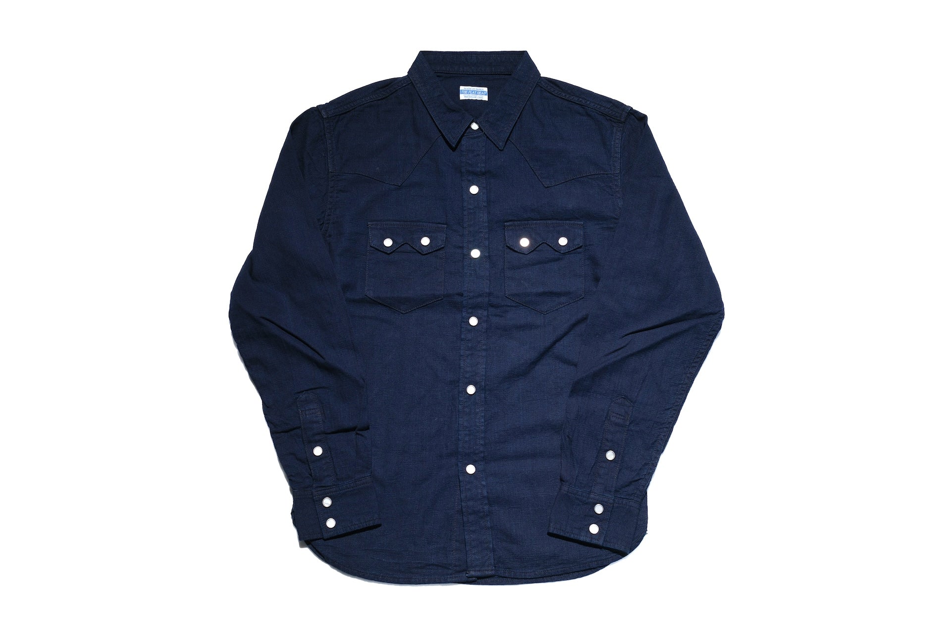 The Flat Head Indigo Dyed Selvage Dobby Western Shirt