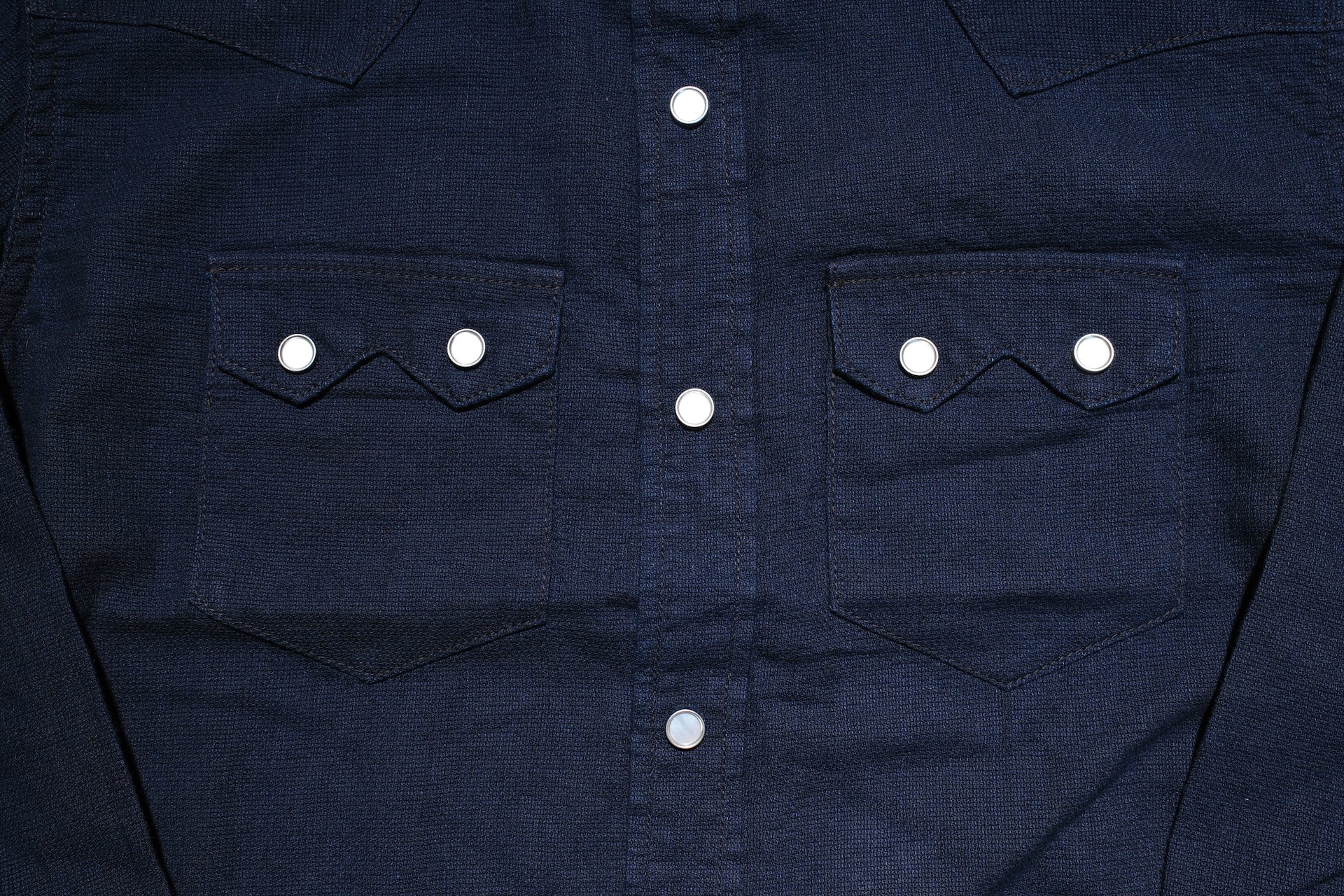 The Flat Head Indigo Dyed Selvage Dobby Western Shirt