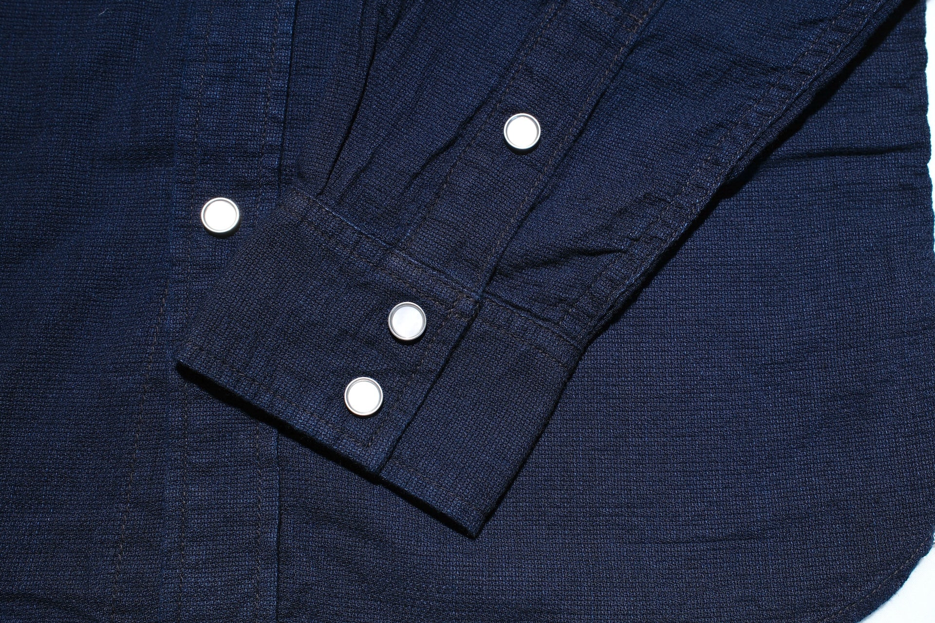 The Flat Head Indigo Dyed Selvage Dobby Western Shirt