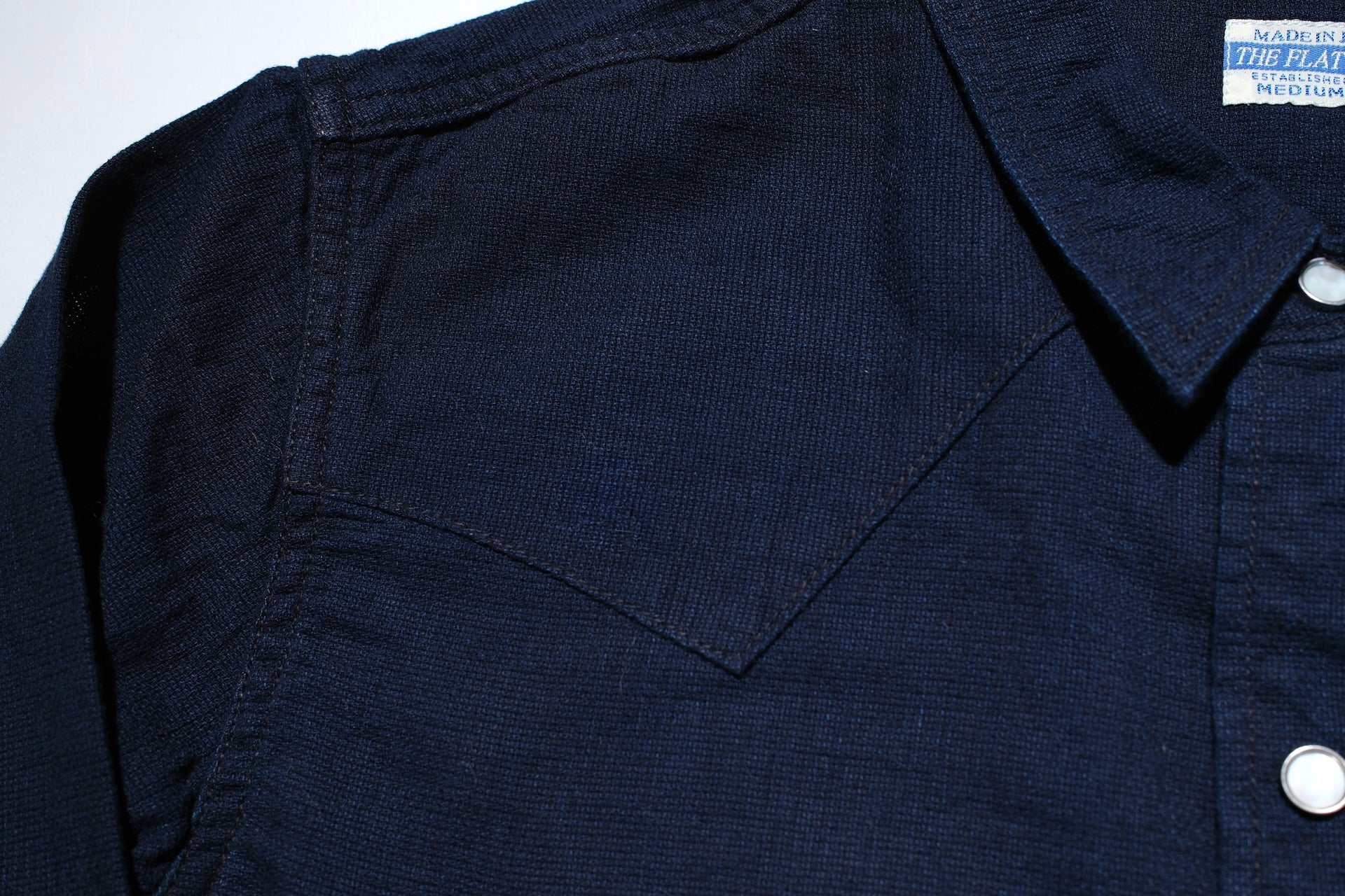 The Flat Head Indigo Dyed Selvage Dobby Western Shirt