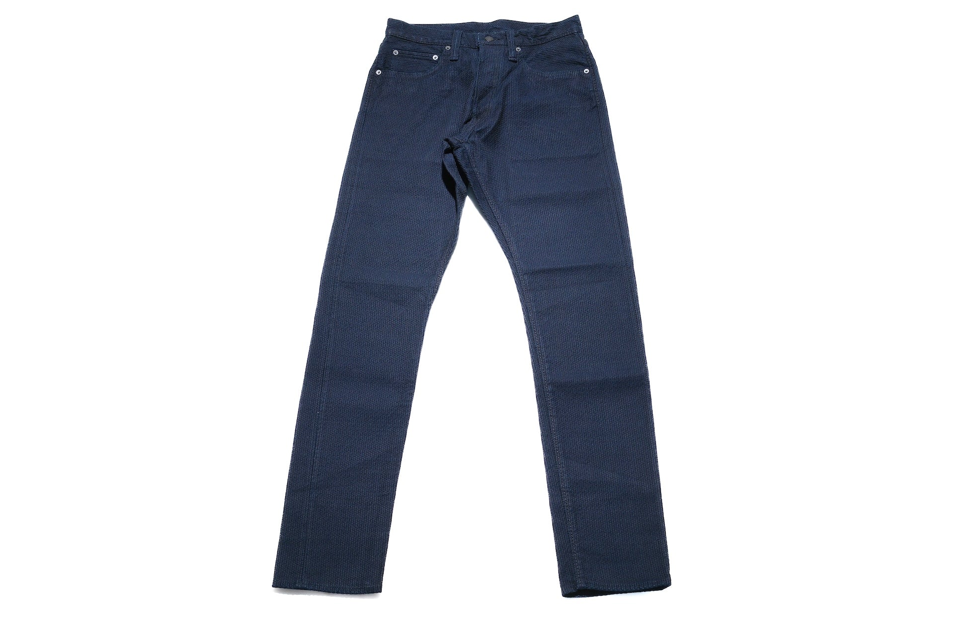 Pure Blue Japan 12.5oz "Double-Warps" Sashiko Trousers (Indigo X Black)
