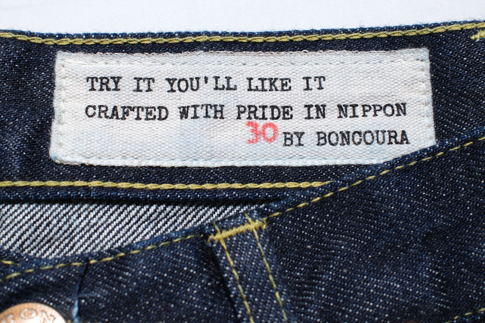 BONCOURA 15oz Indigo Dyed "Ike-Momen" B-11 Rodeo Denim Pants (Rodeo Tapered fit)