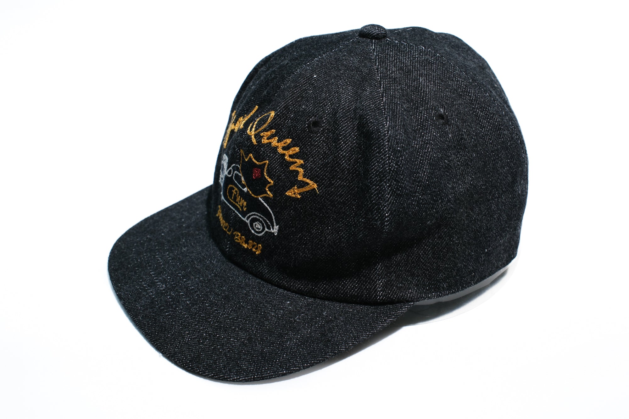 The Flat Head 12oz Selvage Denim "Hot Rod" Trucker Cap (Sumi Black)