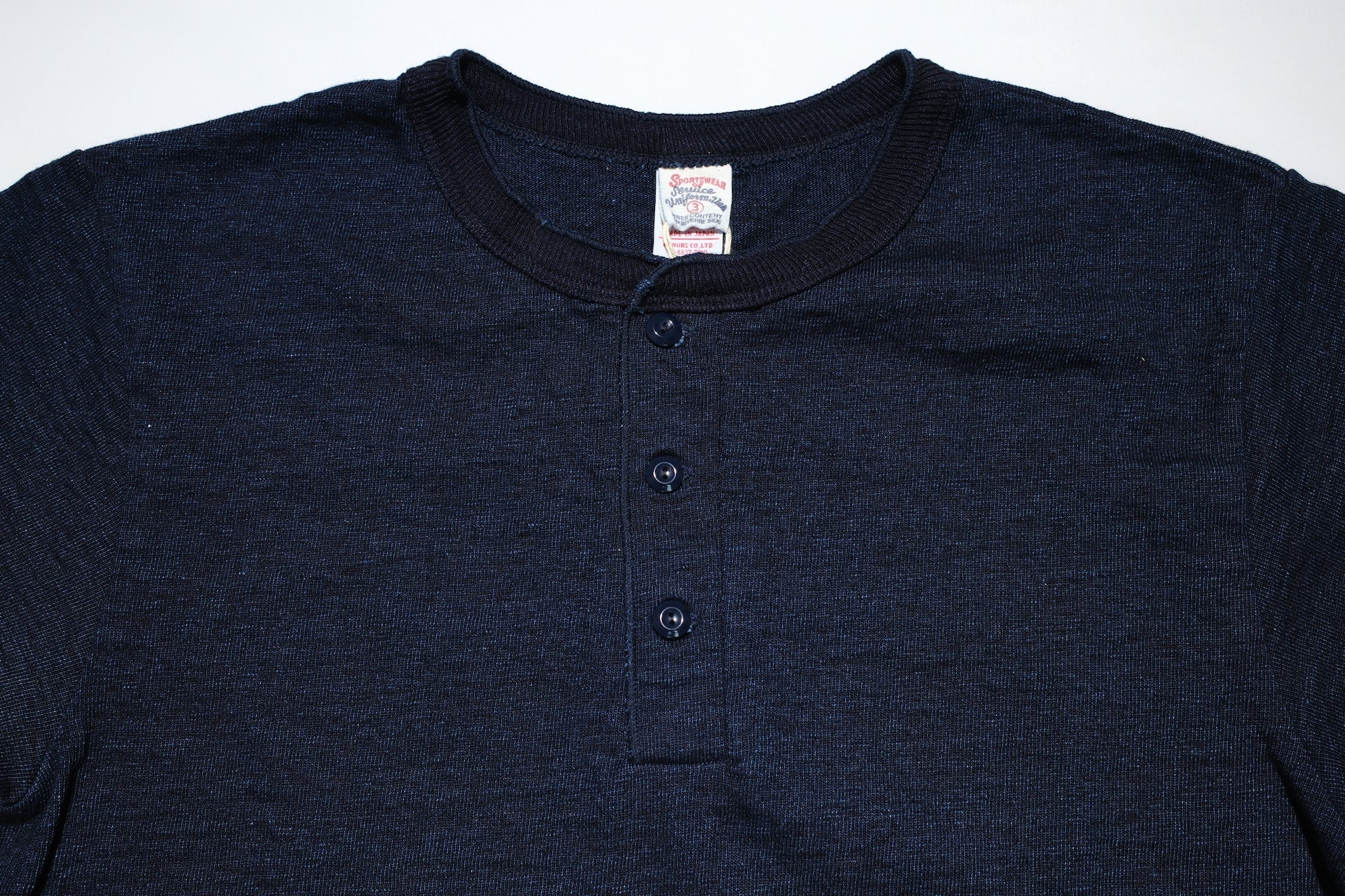 UES 11oz “NO.7 Silky-Smooth” Ultra-Heavyweight Henley Tee (Grand Indigo)