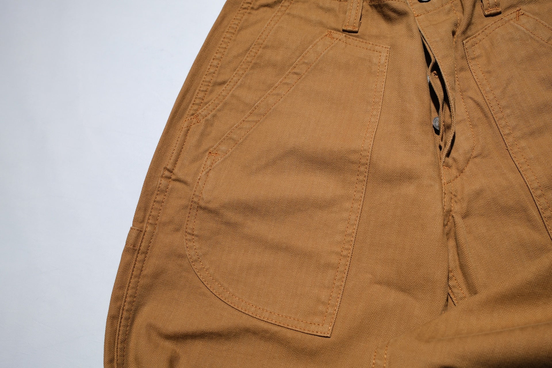 Pure Blue Japan 12oz HBT Utility Work Trousers (Camel)