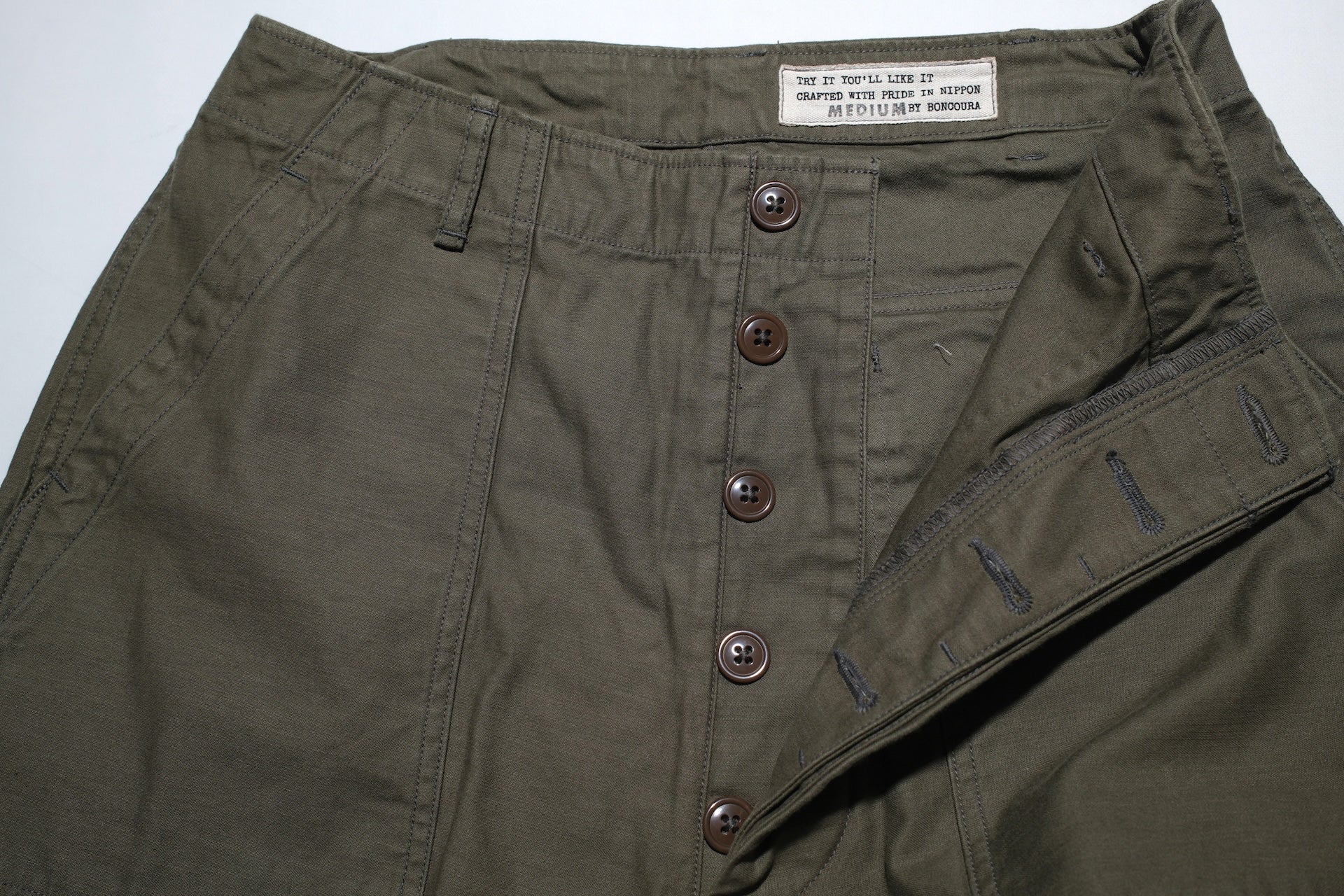 BONCOURA 12.5oz Back Satin US Army Utility Baker Pants (Olive)
