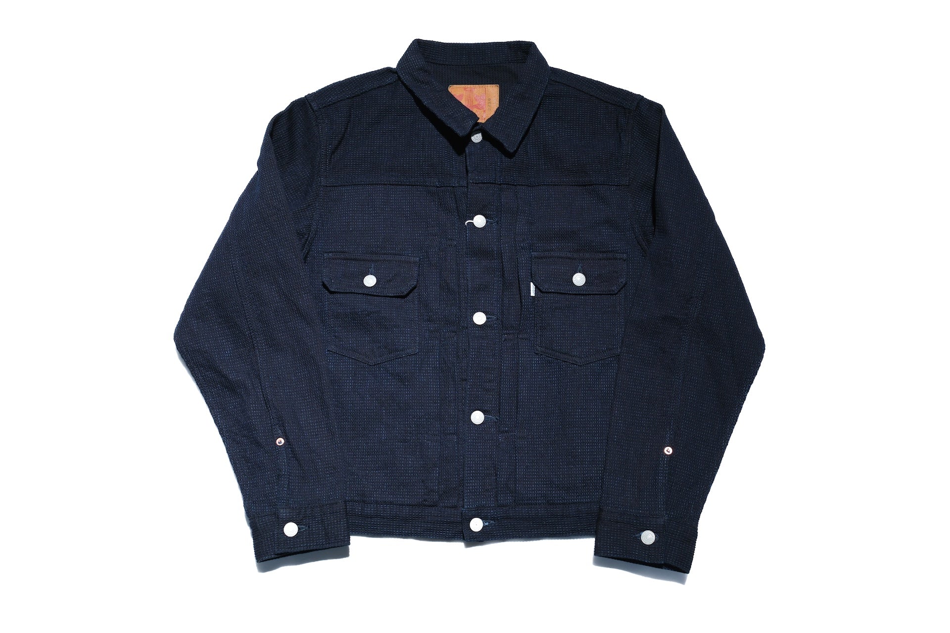 Omoto Denim 12oz Indigo Dyed "Cube Sashiko" Modified Type 2 Jacket