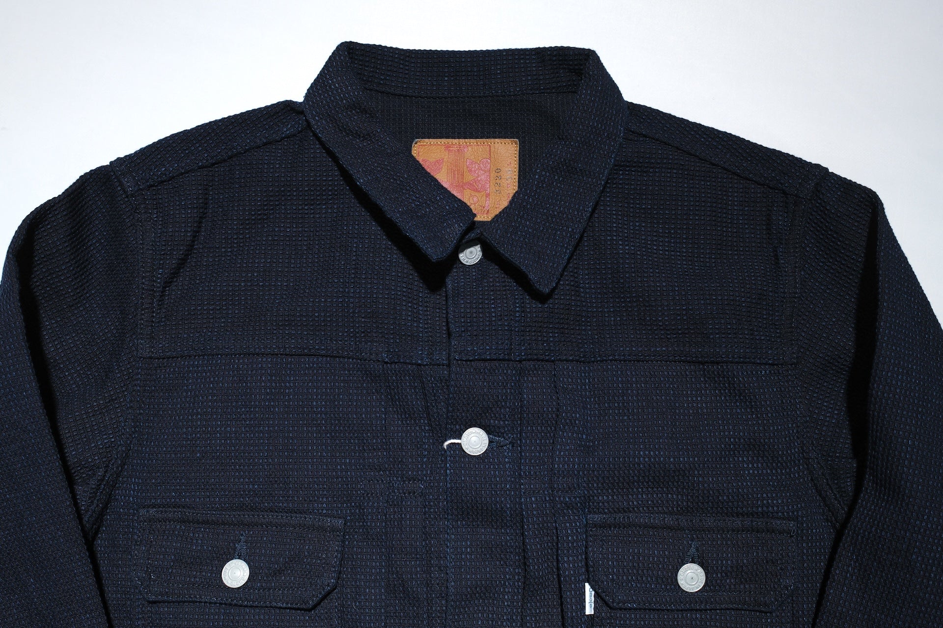 Omoto Denim 12oz Indigo Dyed "Cube Sashiko" Modified Type 2 Jacket