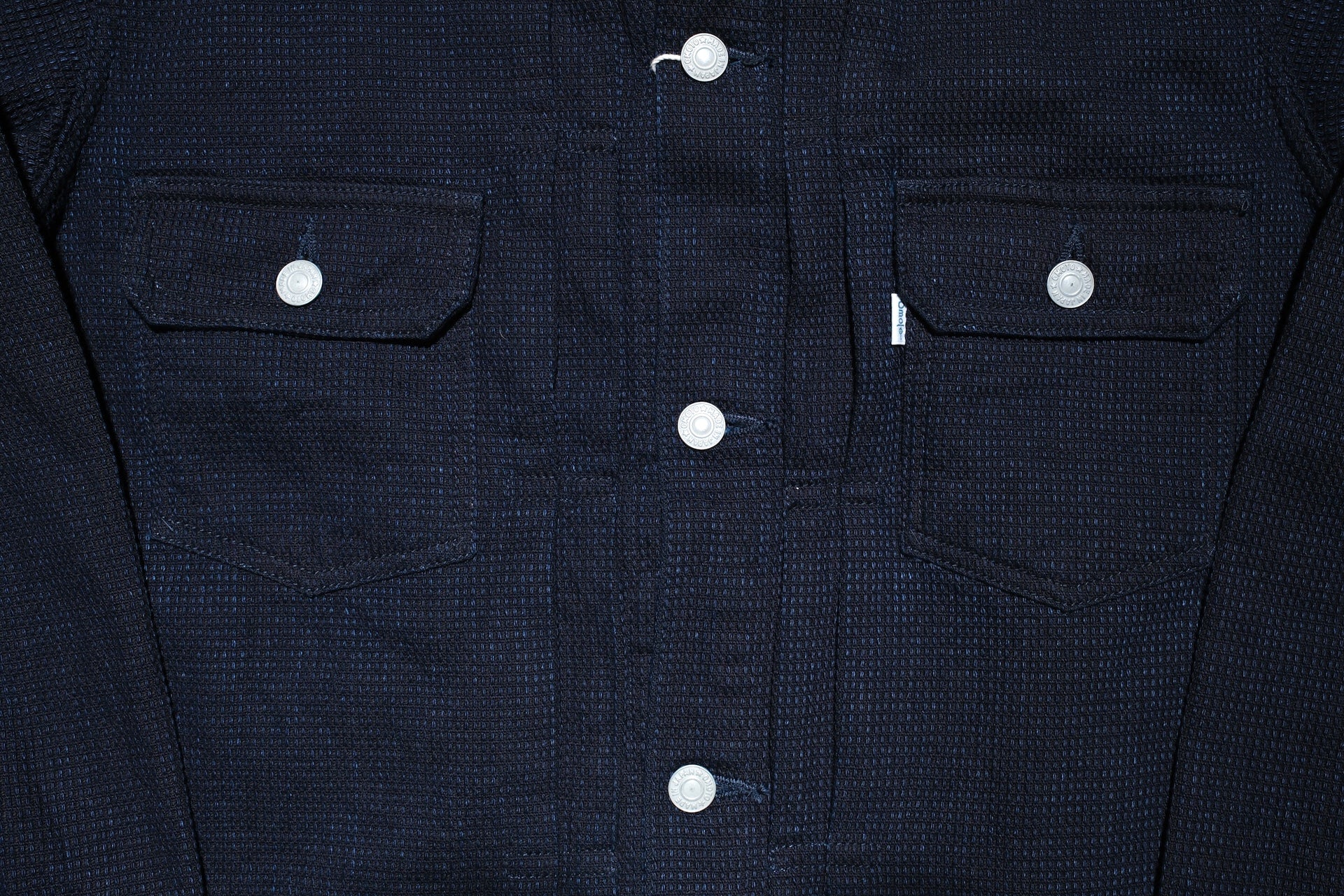 Omoto Denim 12oz Indigo Dyed "Cube Sashiko" Modified Type 2 Jacket