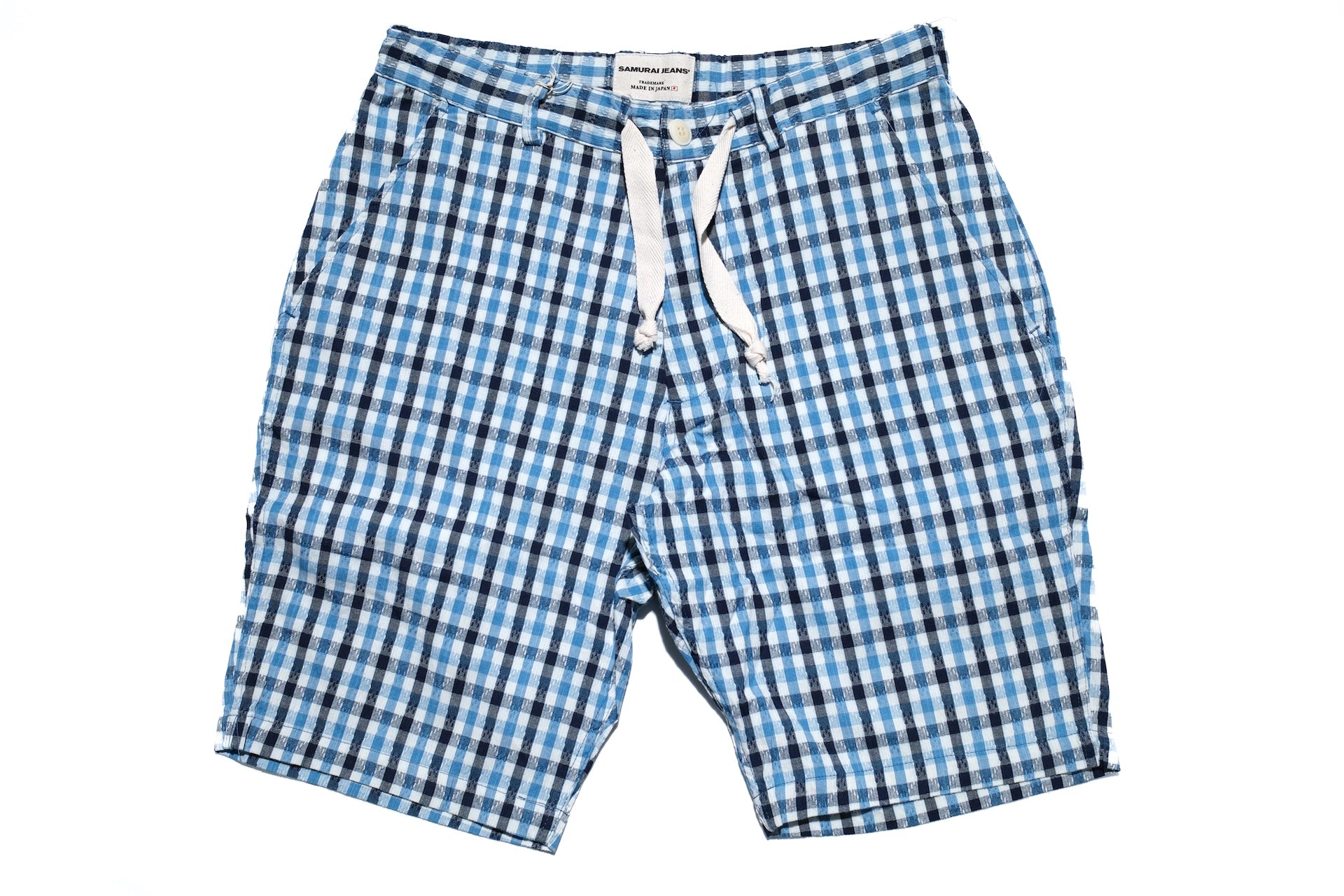 Samurai Natural Indigo Dyed “Diamond Sashiko” Easy Shorts