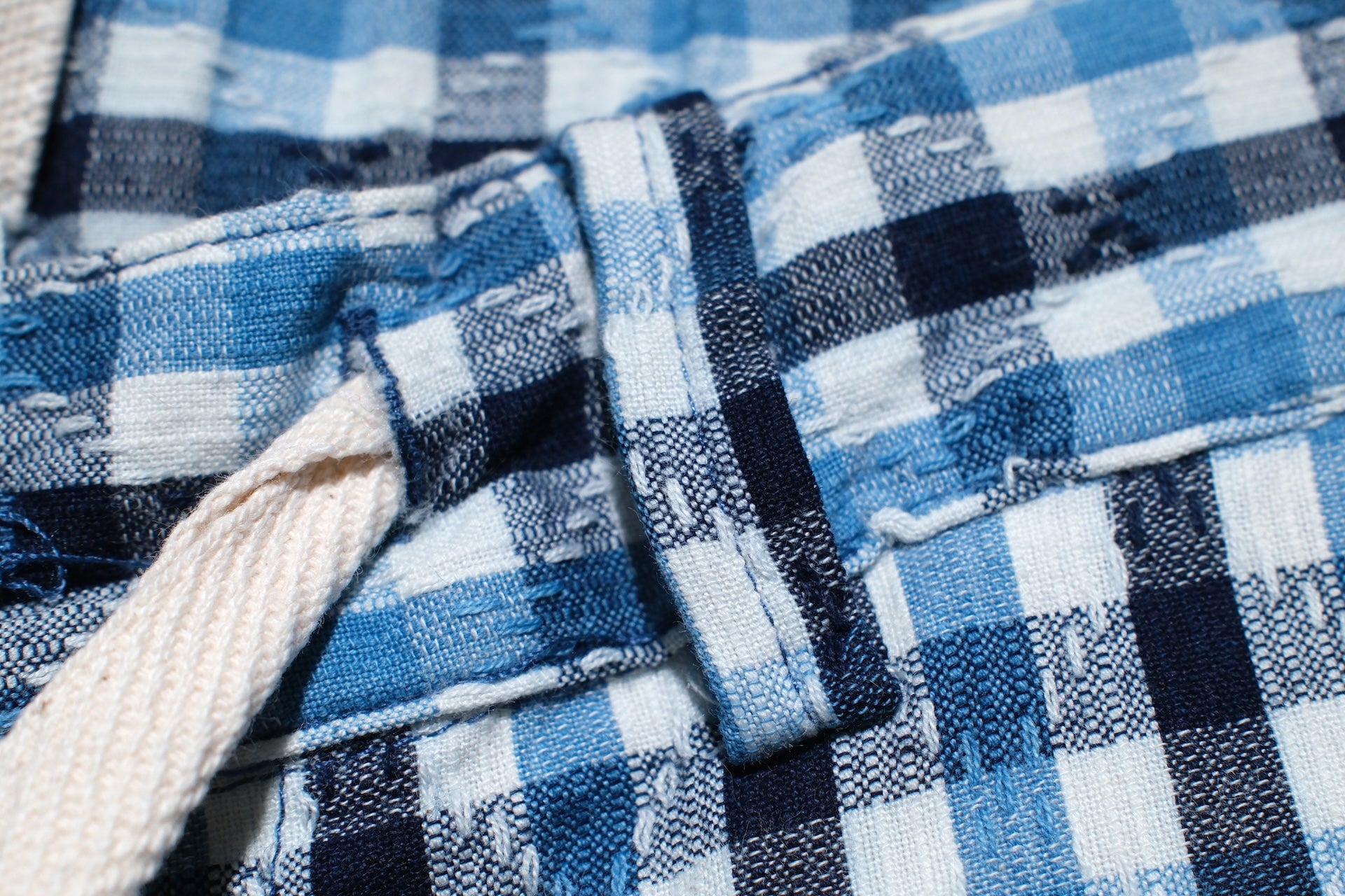 Samurai Natural Indigo Dyed “Diamond Sashiko” Easy Shorts