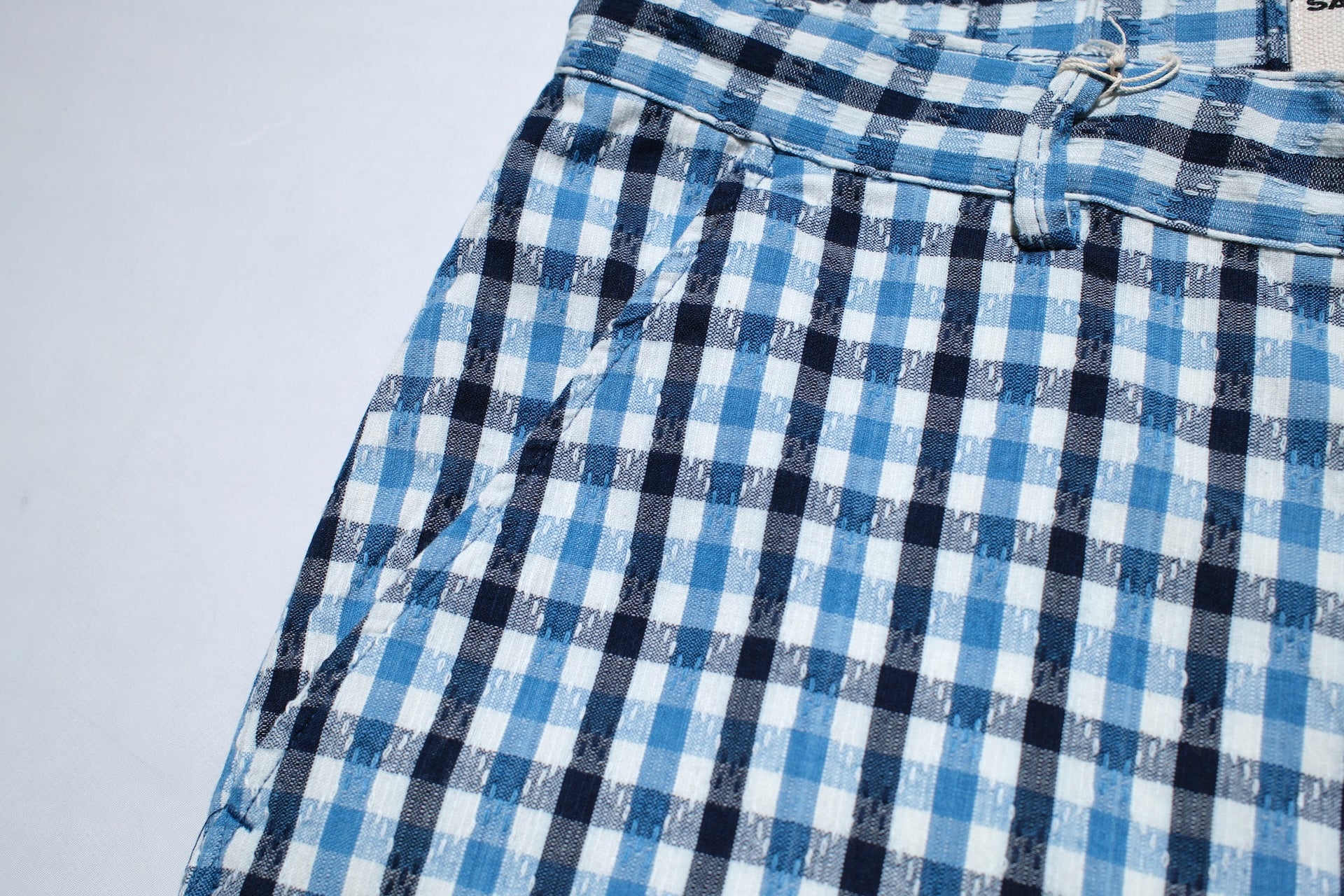 Samurai Natural Indigo Dyed “Diamond Sashiko” Easy Shorts