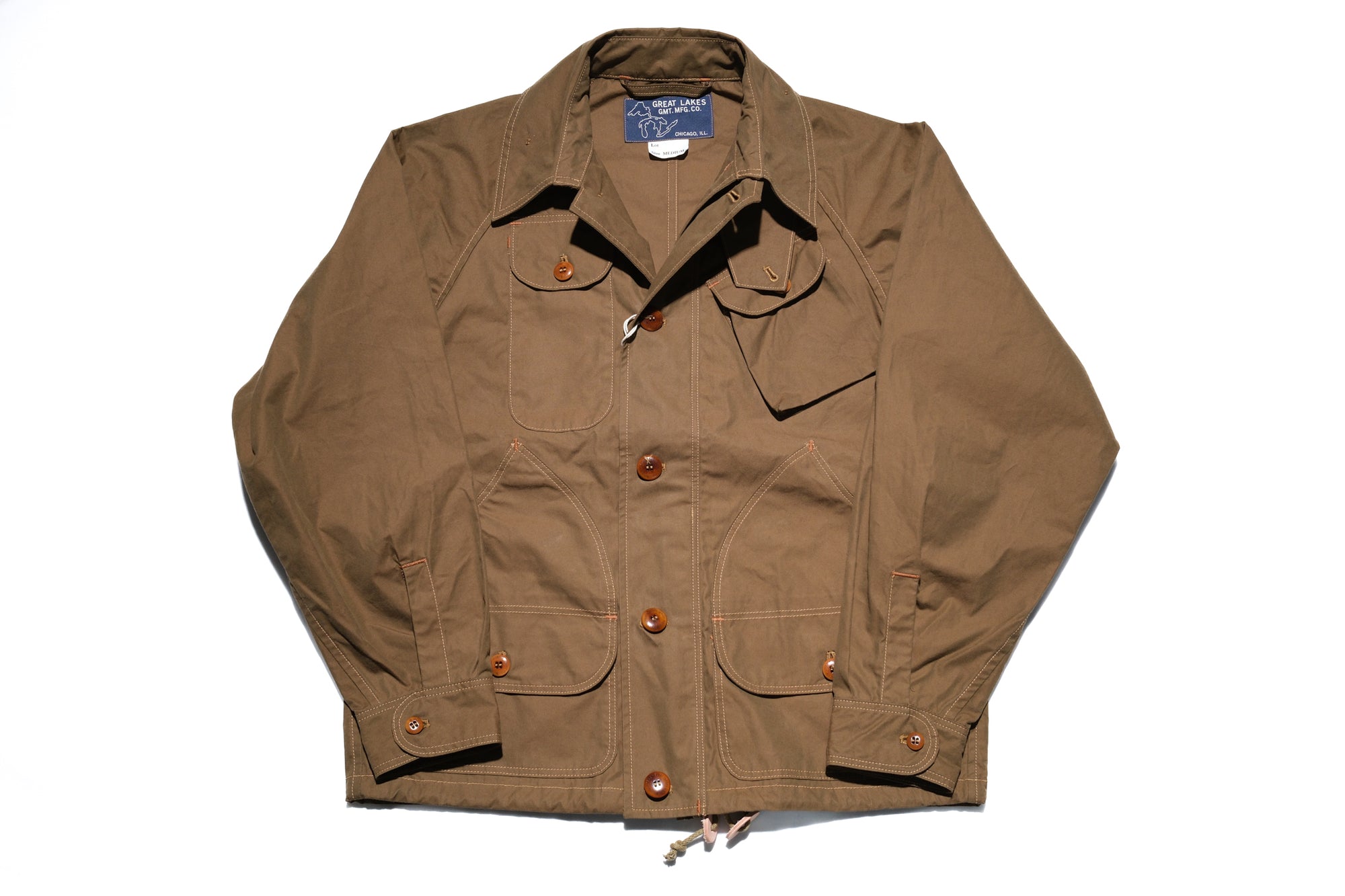 Freewheelers “WILDLIFE RANGER” High-Density Weathered Twill Outdoor Jacket (Khaki Olive)