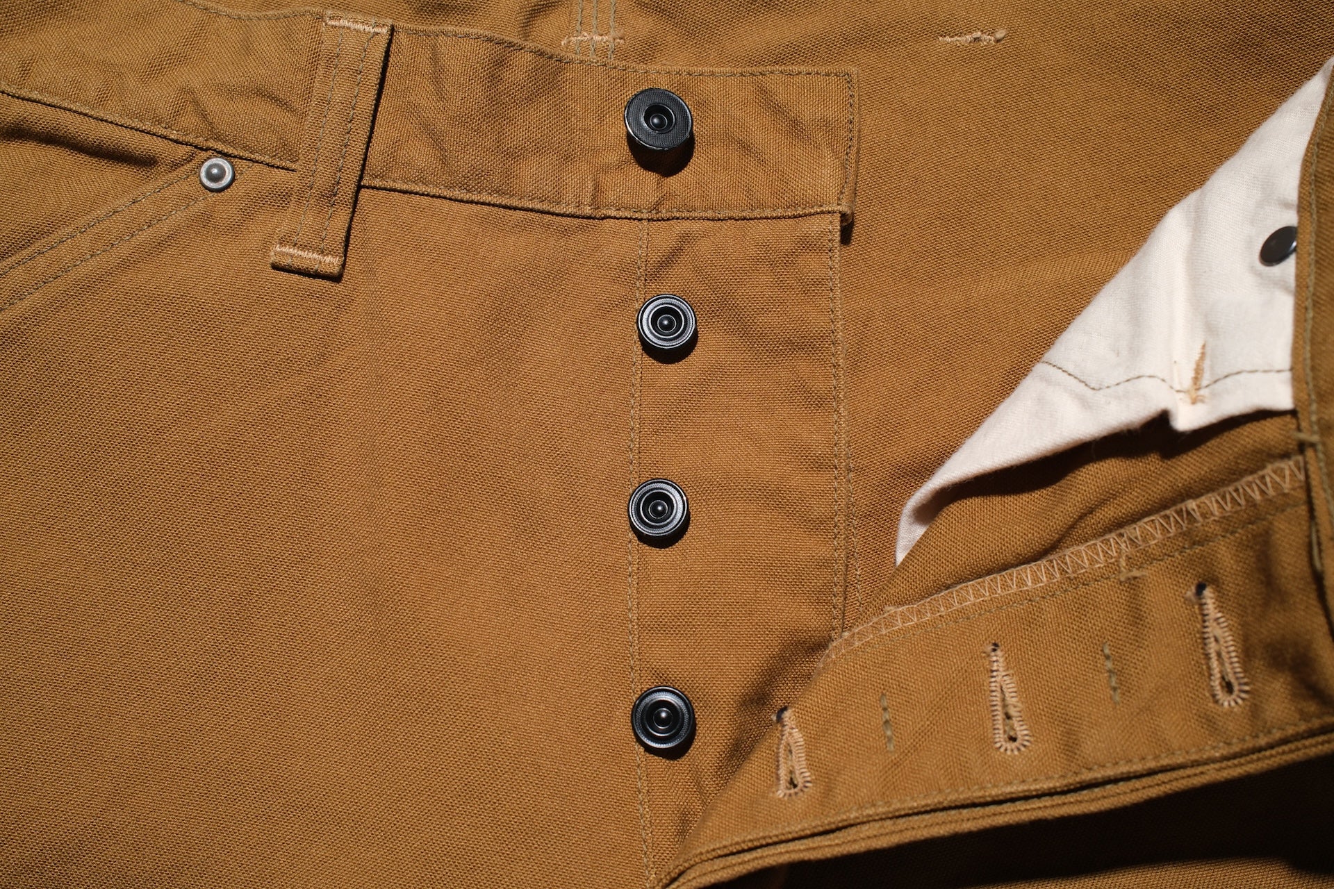 Freewheelers 11oz Duck Canvas “Bakersfield” Trousers (Yellow Brown)