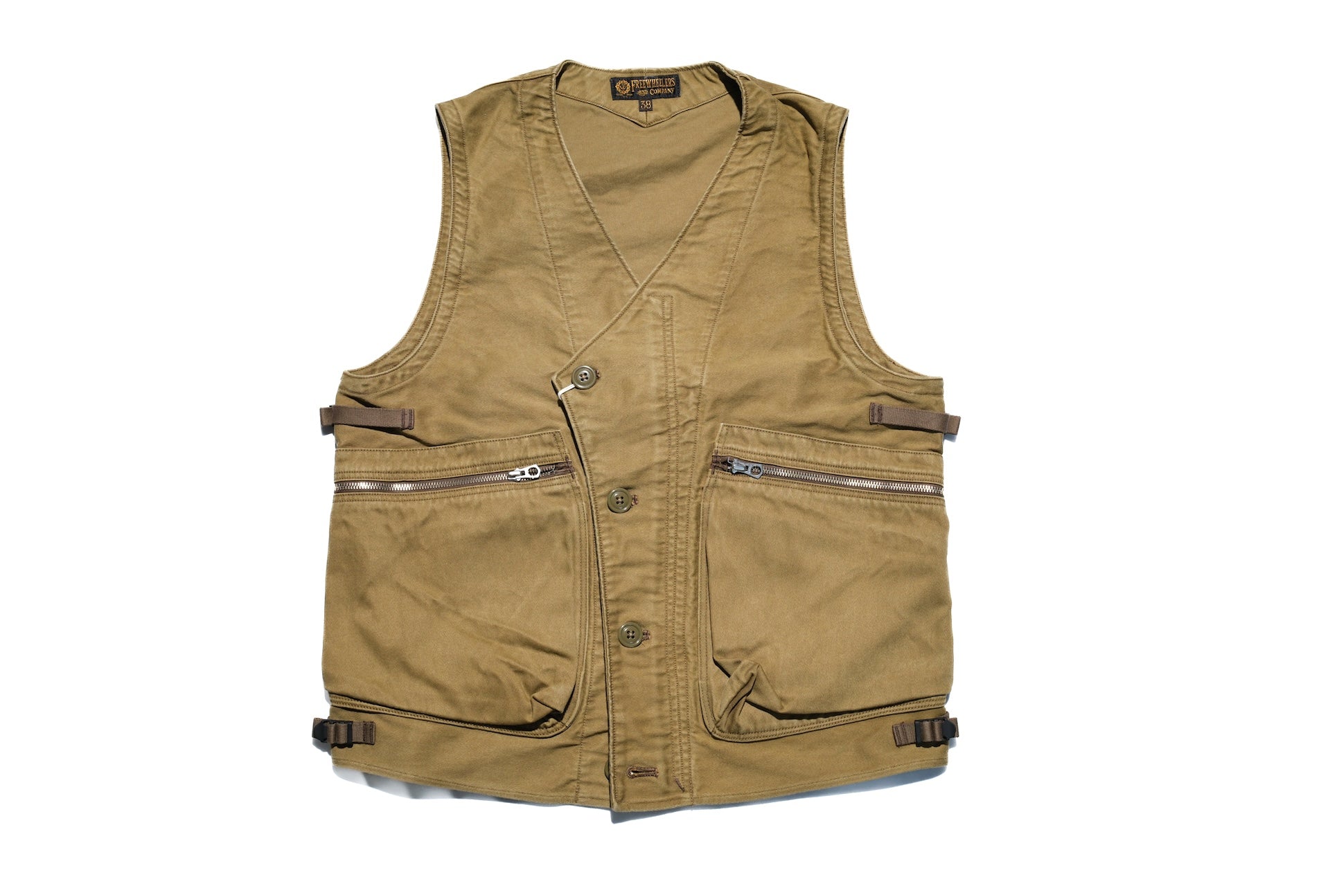 Freewheelers “Speed Engineer” Sleeveless Coat (Khaki)