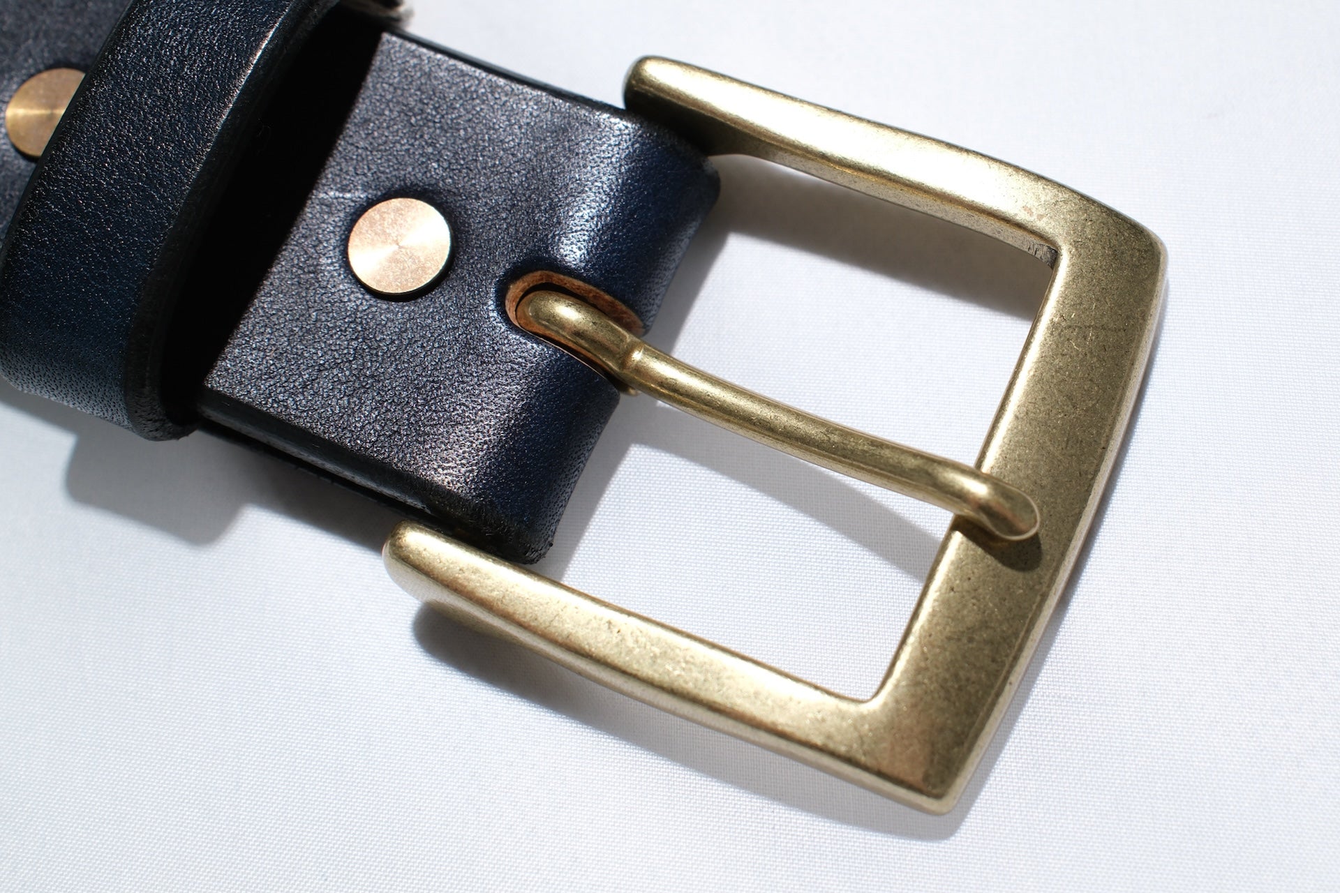 Samurai Natural Indigo Dyed Himeji-Cowhide “Garrison” Belt