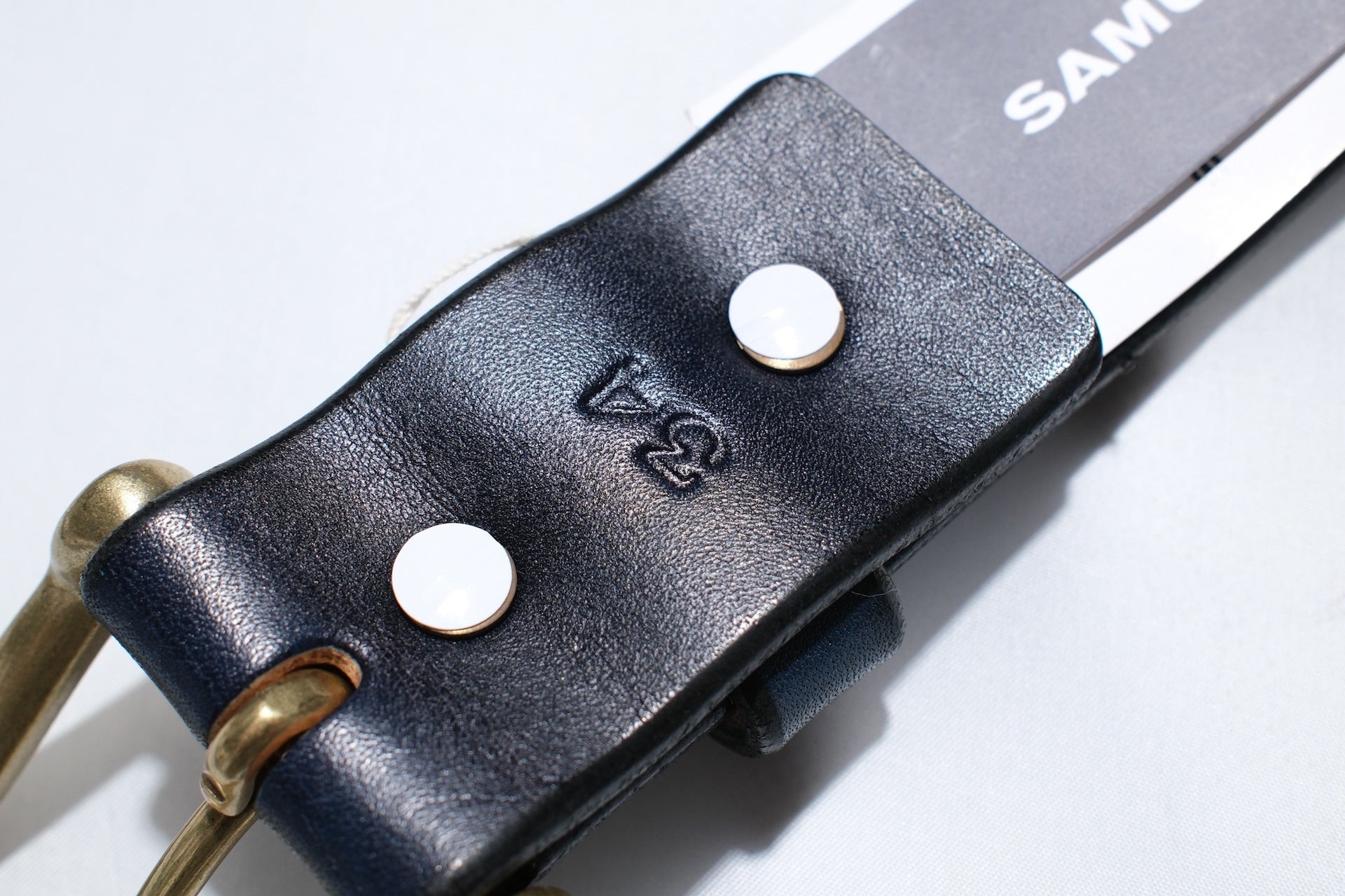 Samurai Natural Indigo Dyed Himeji-Cowhide “Garrison” Belt
