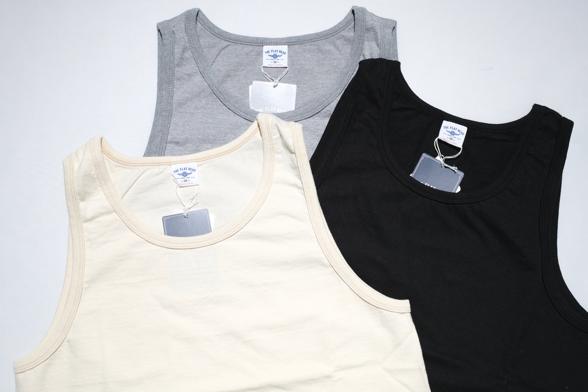 The Flat Head 9oz Loopwheeled Tank Tee (Ivory)