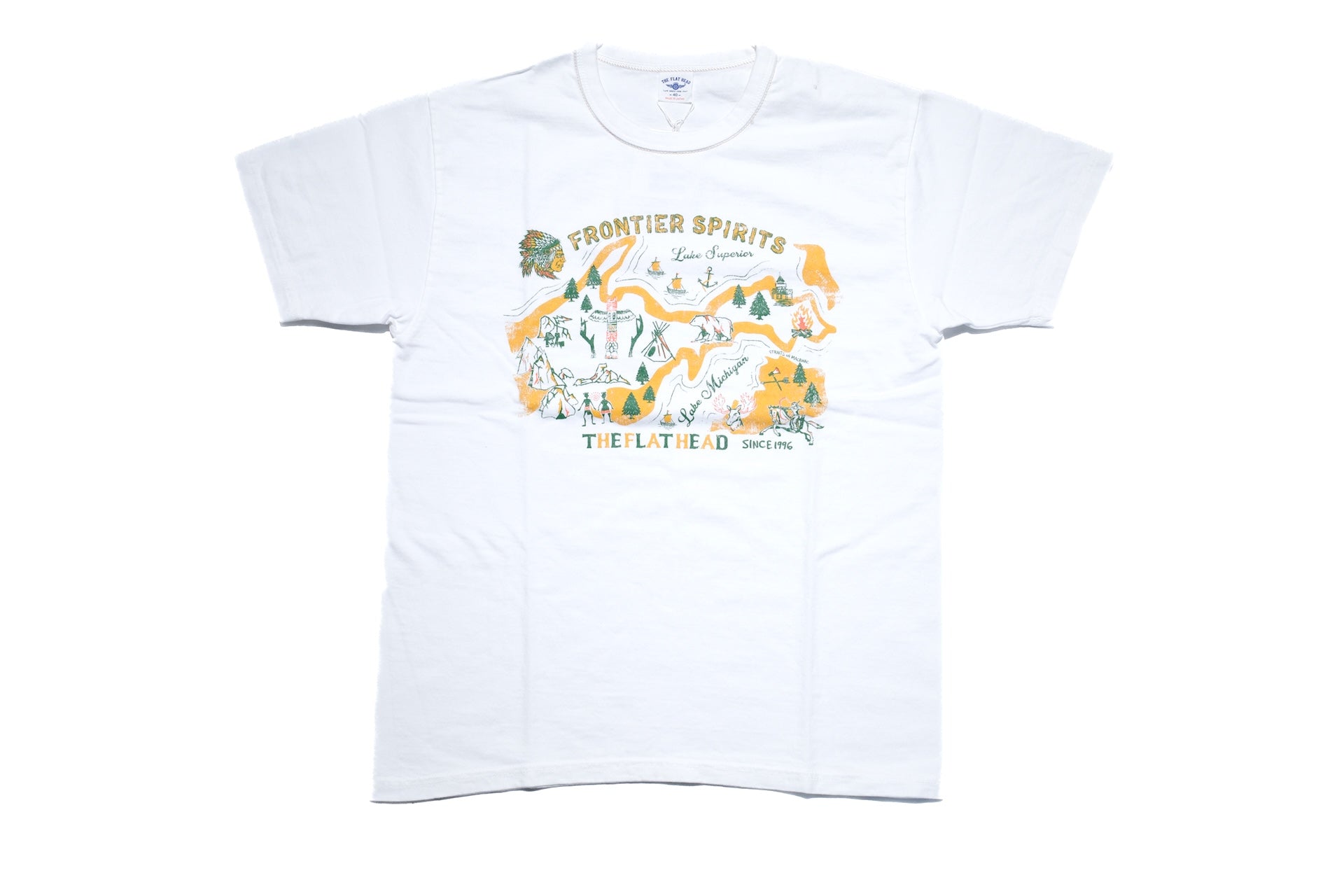 The Flat Head 9oz "Frontier Spirits" Loopwheeled Tee (White)