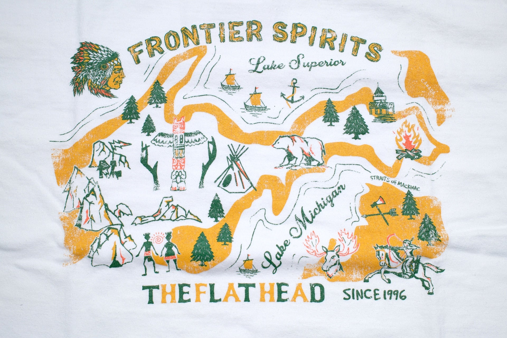 The Flat Head 9oz "Frontier Spirits" Loopwheeled Tee (White)
