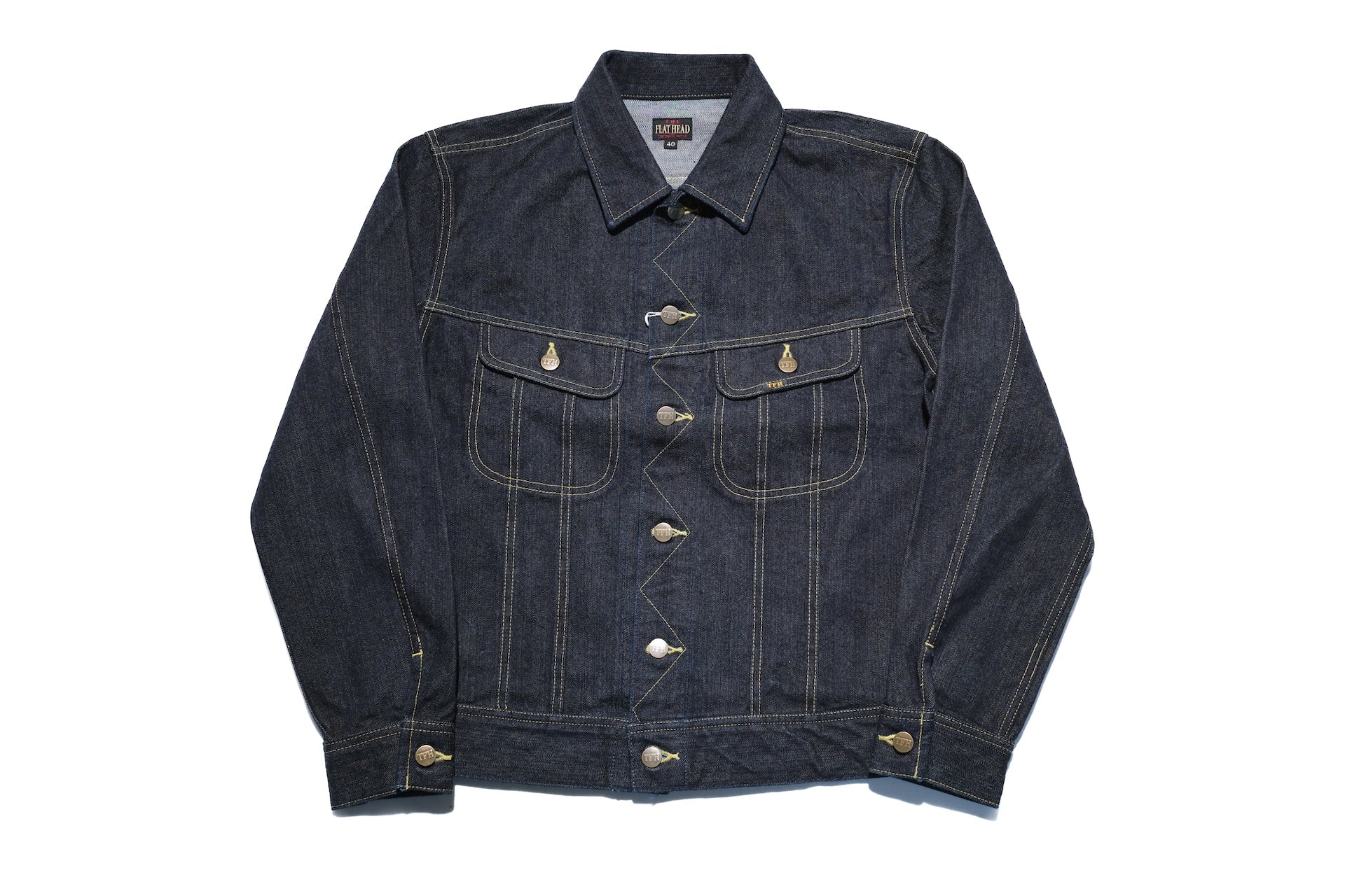 The Flat Head 14.5oz LHT "Rider" Denim Jacket (Indigo)