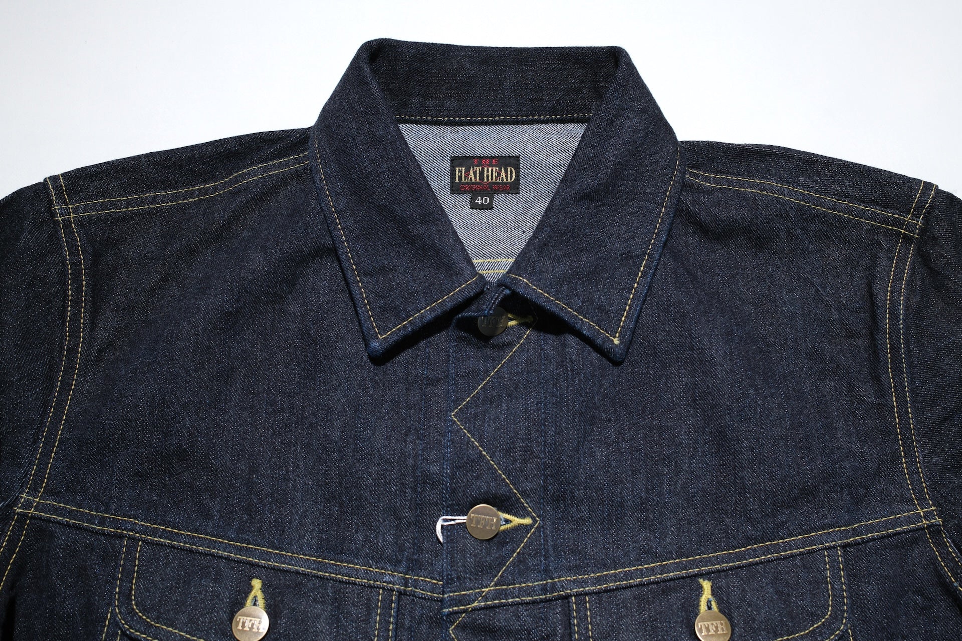 The Flat Head 14.5oz LHT "Rider" Denim Jacket (Indigo)