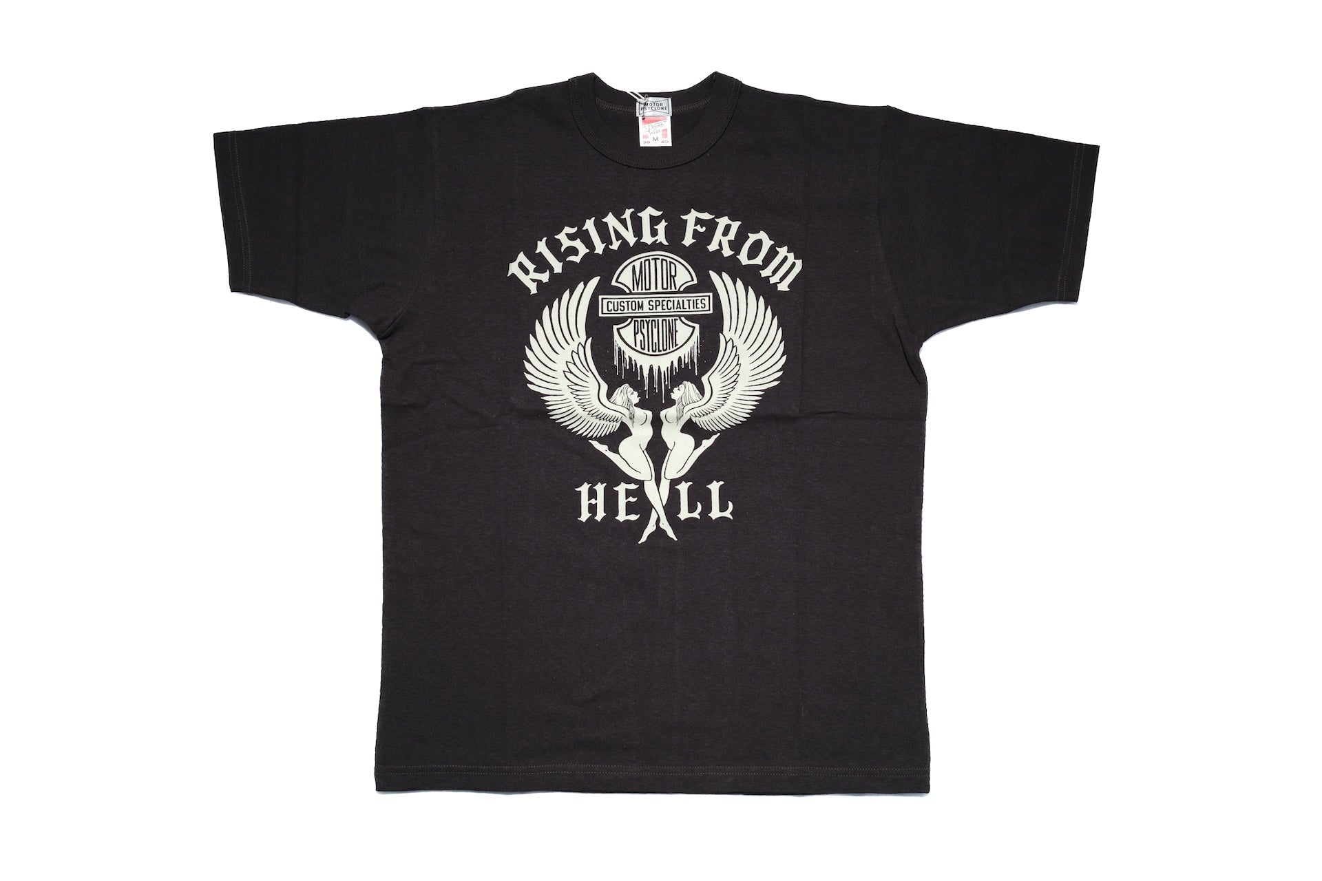 Freewheelers "RISING FROM HELL" Loopwheeled Tee (Shady Black)
