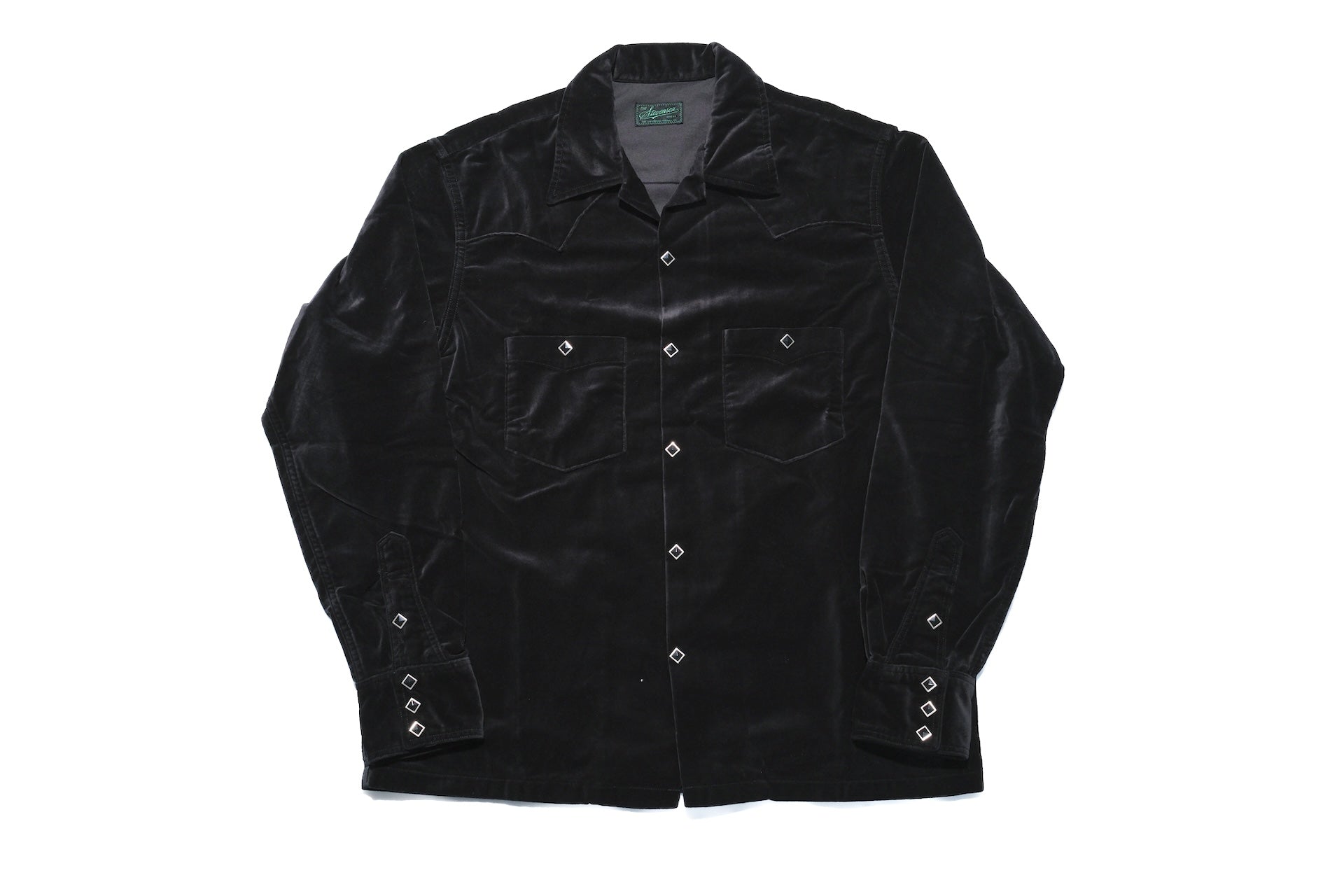 Stevenson Overall Co. Medium-weight Velveteen “UrbanLasso” Western Shirt (Solid Black)