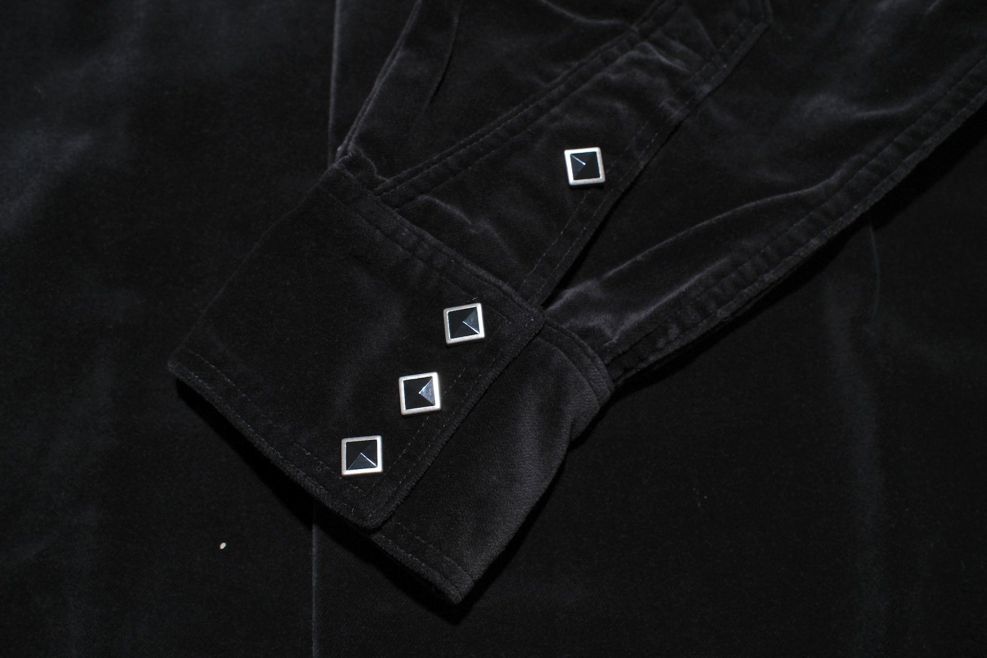 Stevenson Overall Co. Medium-weight Velveteen “UrbanLasso” Western Shirt (Solid Black)