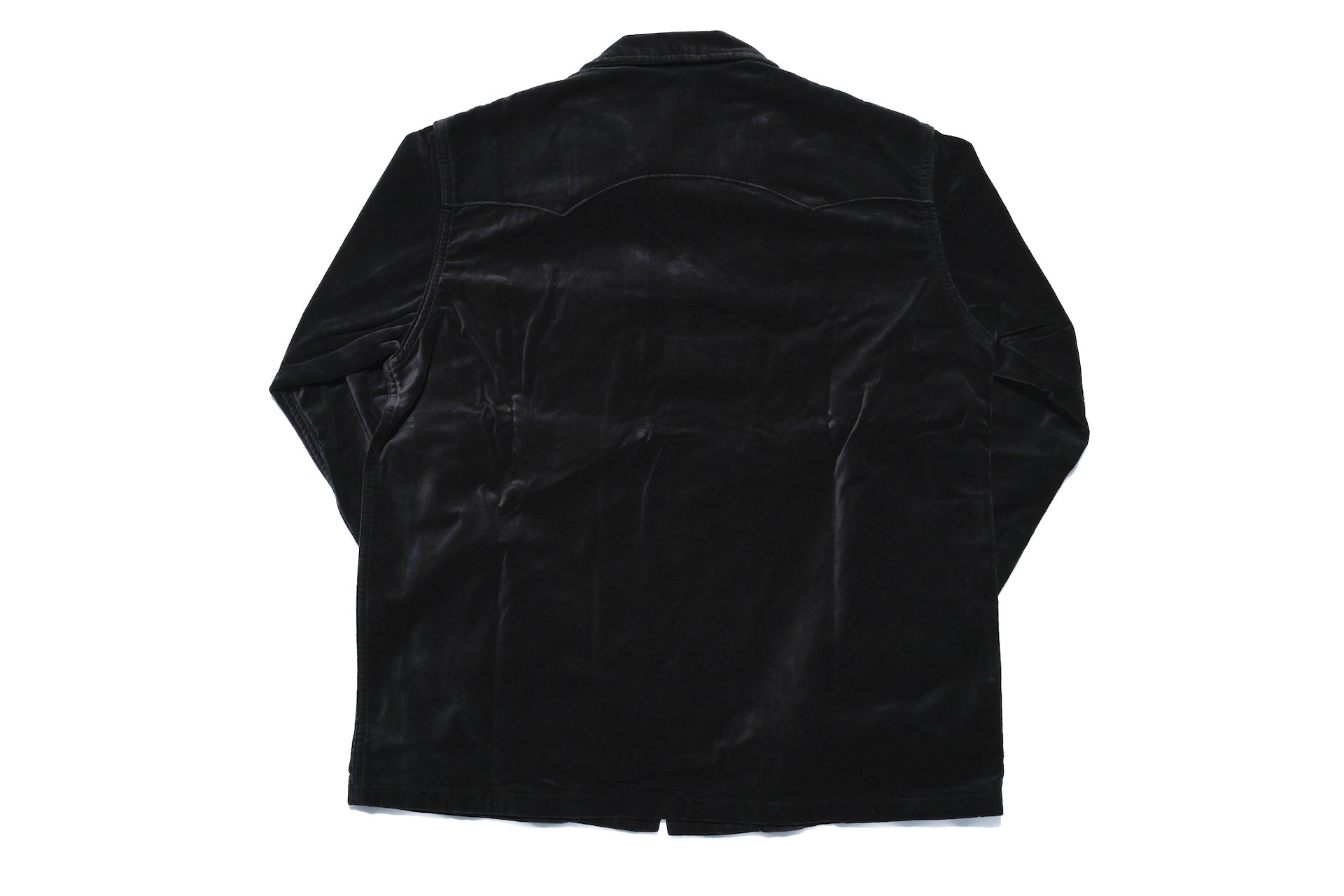 Stevenson Overall Co. Medium-weight Velveteen “UrbanLasso” Western Shirt (Solid Black)