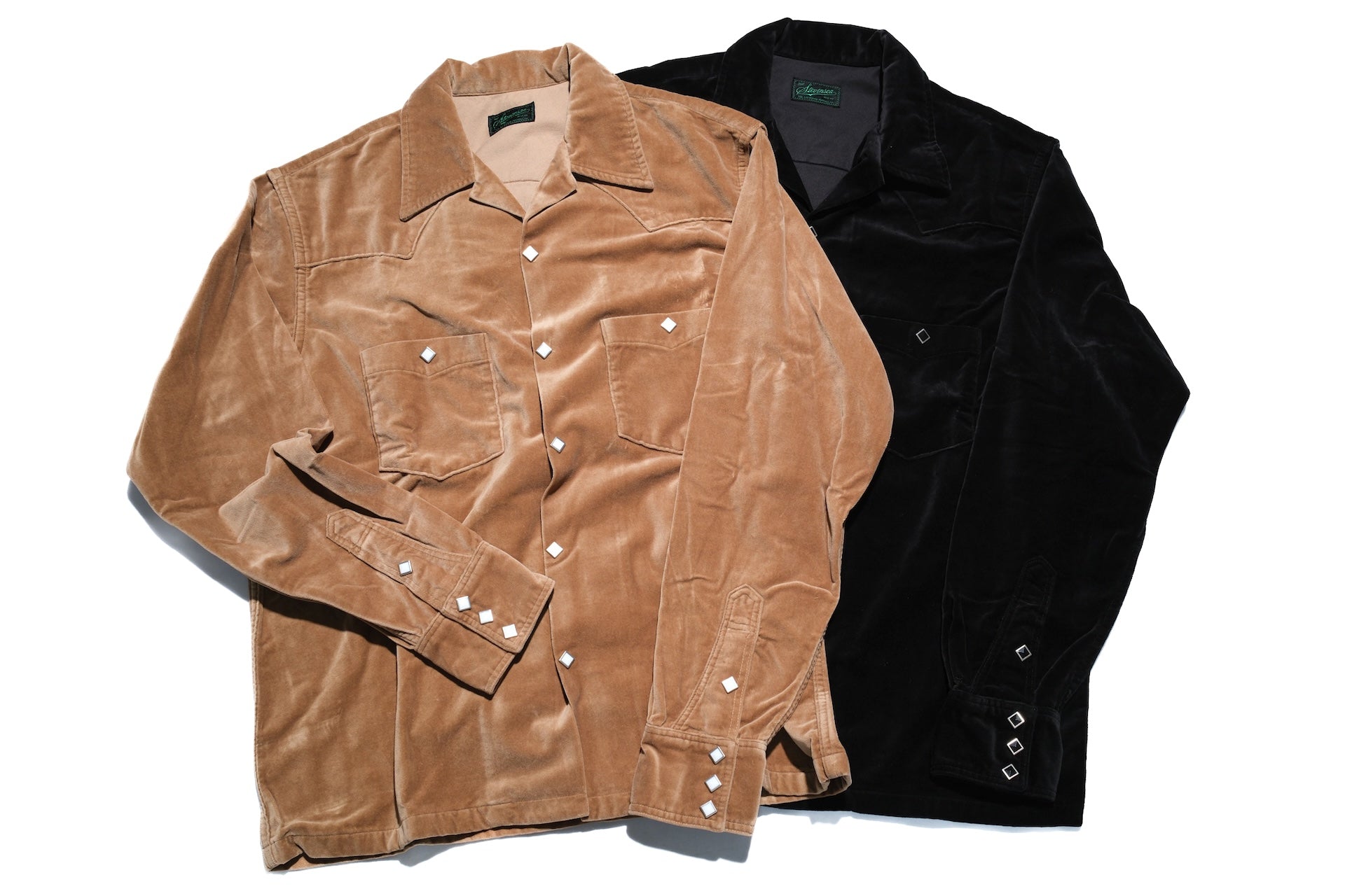 Stevenson Overall Co. Medium-weight Velveteen “UrbanLasso” Western Shirt (Sand Beige)