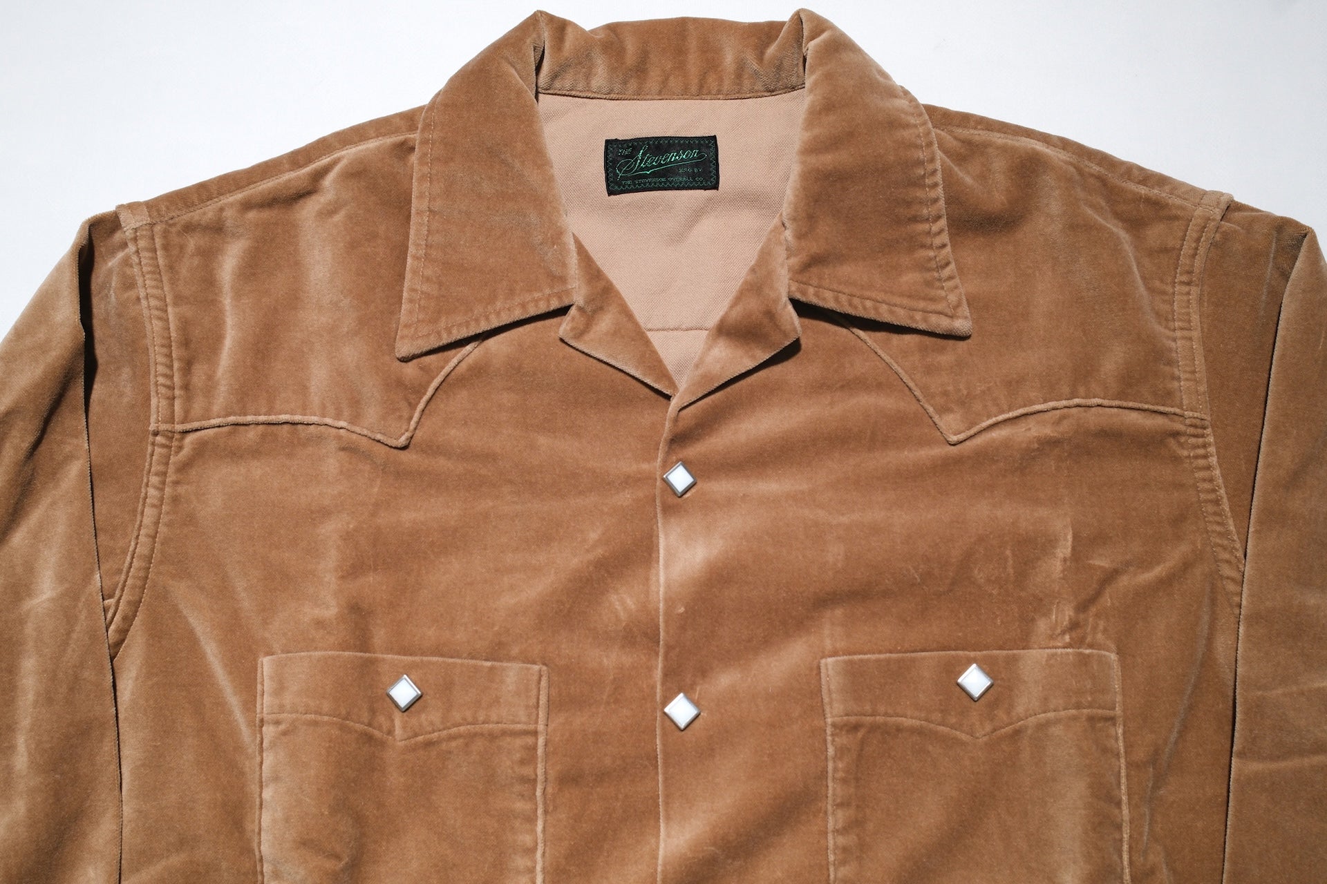 Stevenson Overall Co. Medium-weight Velveteen “UrbanLasso” Western Shirt (Sand Beige)